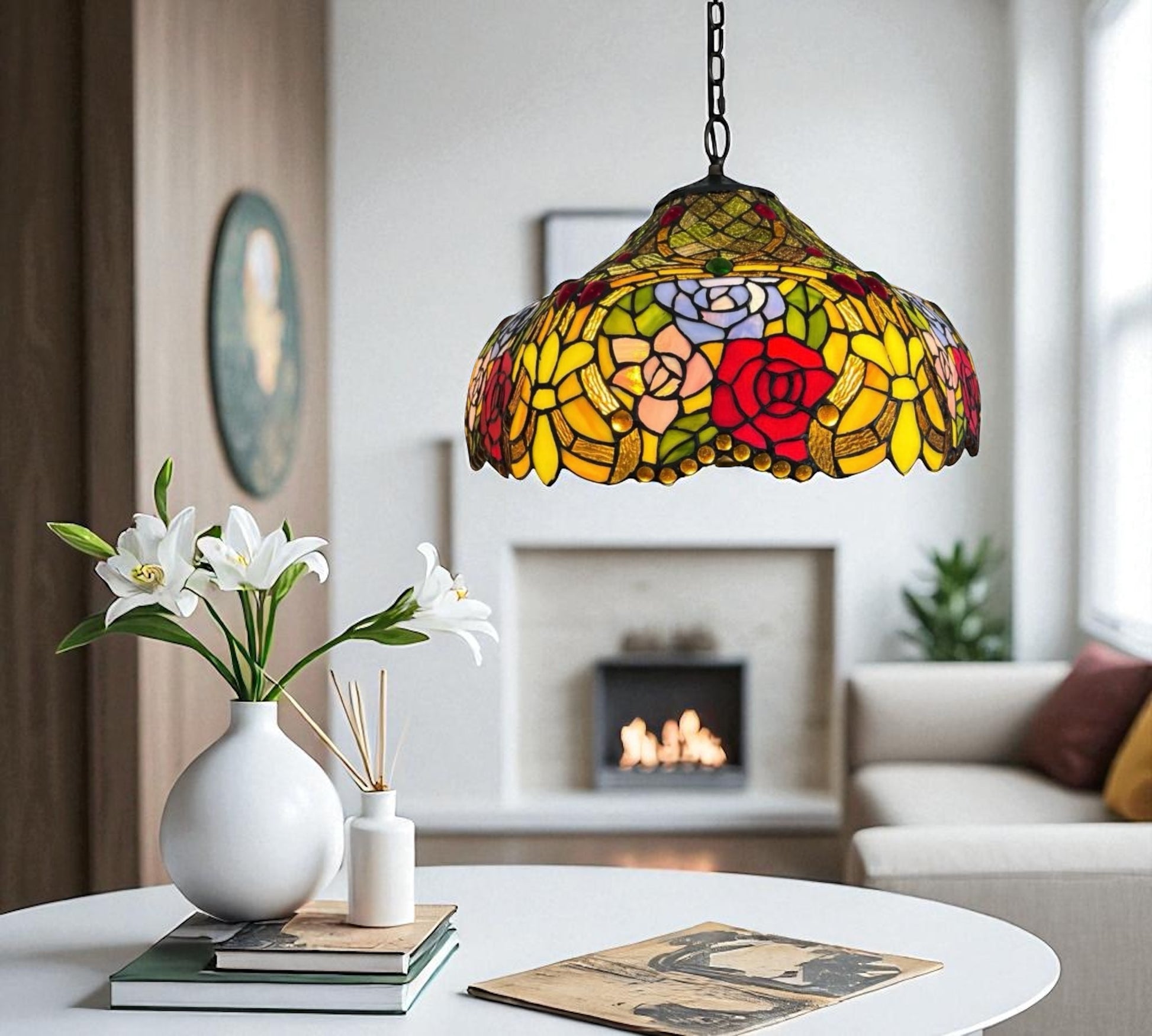 CDH 18" XLARGE Tiffany Pendant Lamp 46cm shade (19006C)