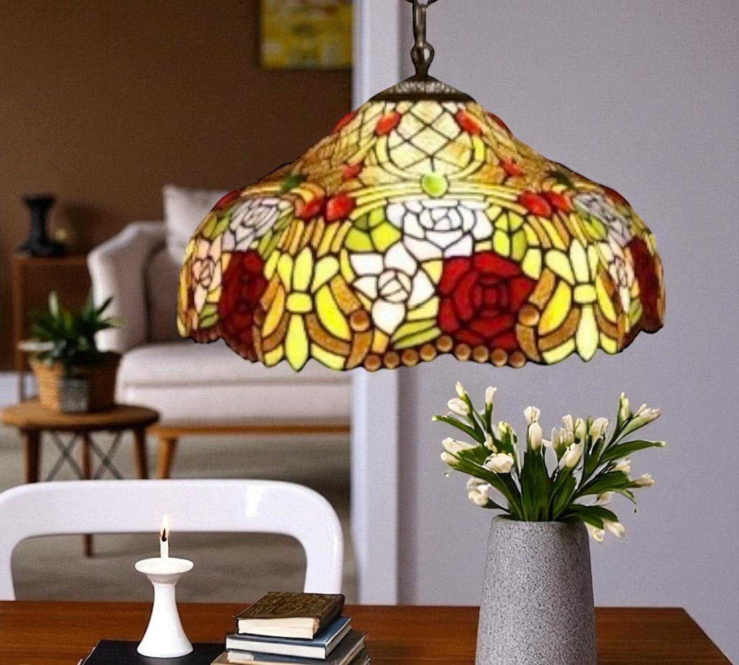 CDH 18" XLARGE Tiffany Pendant Lamp 46cm shade (19006C)