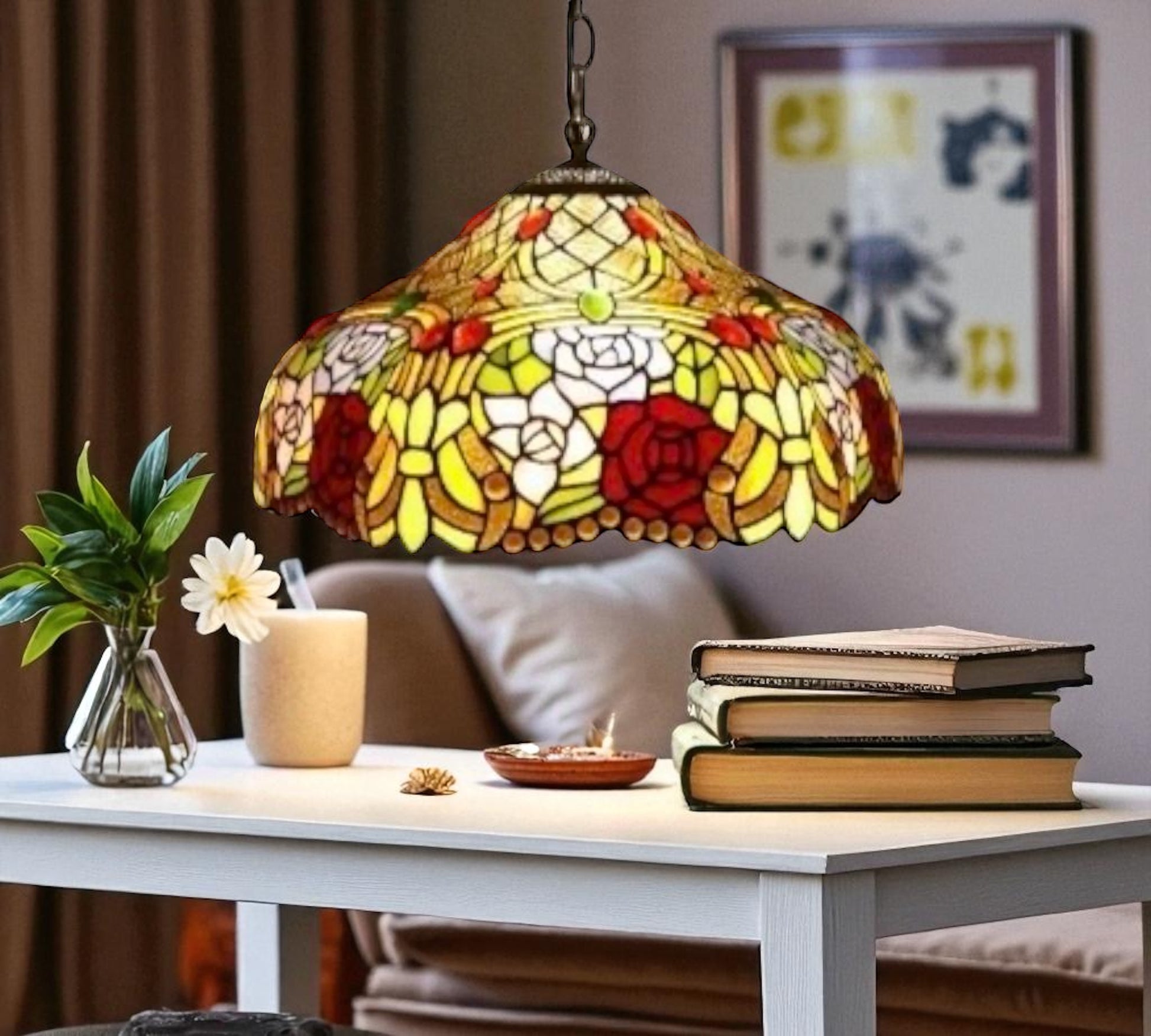 CDH 18" XLARGE Tiffany Pendant Lamp 46cm shade (19006C)