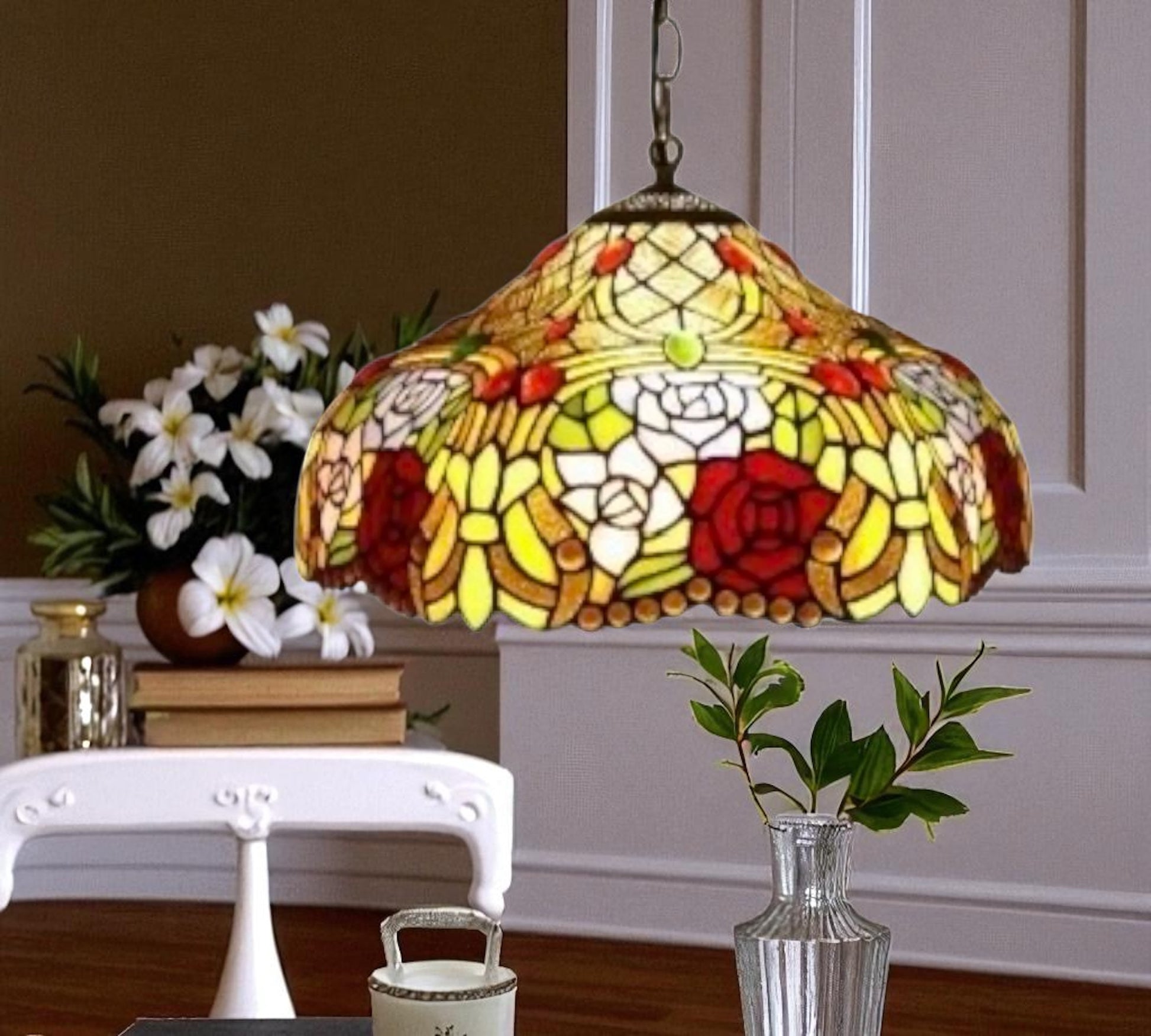 CDH 18" XLARGE Tiffany Pendant Lamp 46cm shade (19006C)