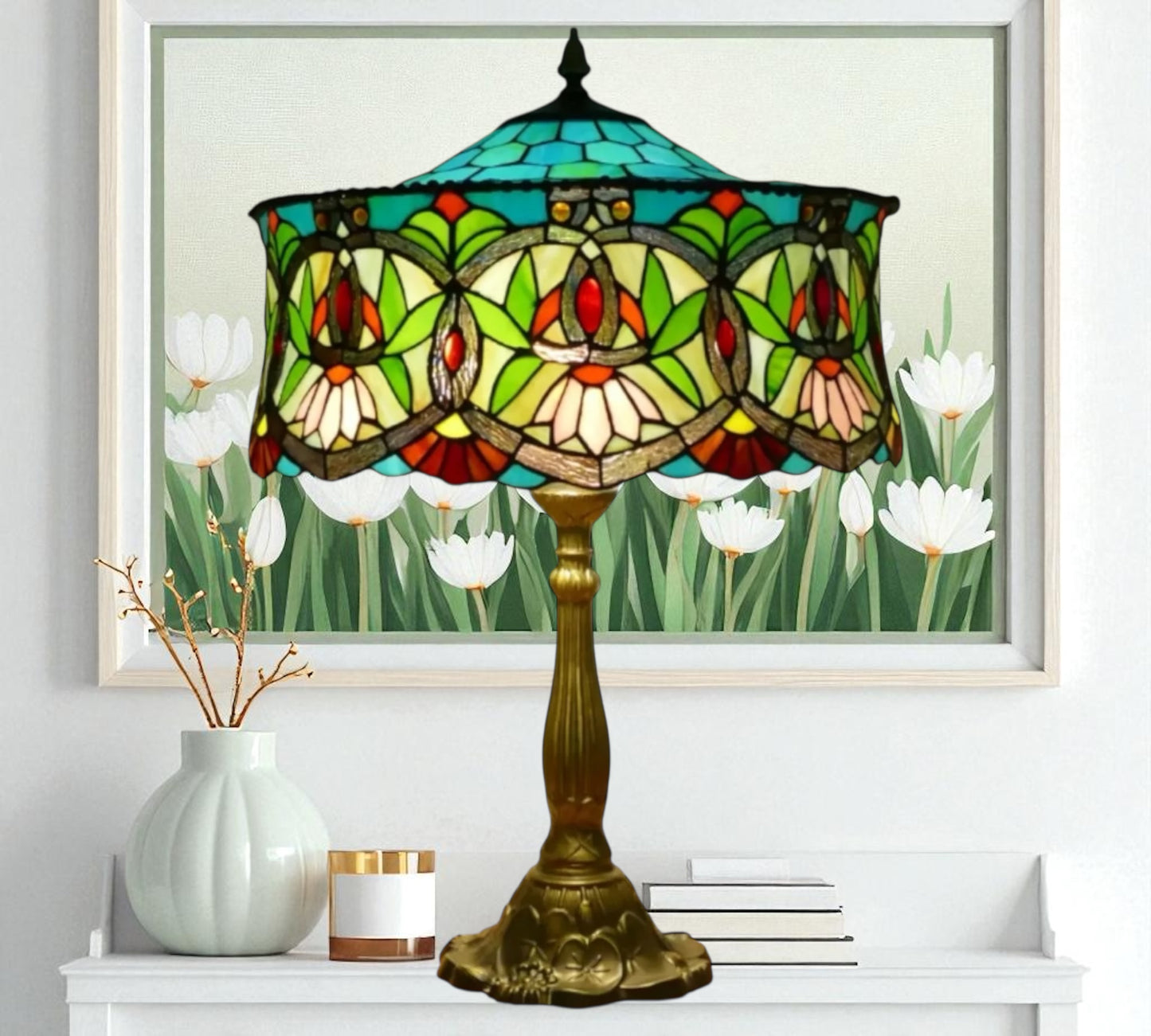 CDH 18" XLARGE Tiffany Table Lamp 46cm Shade (19001T)