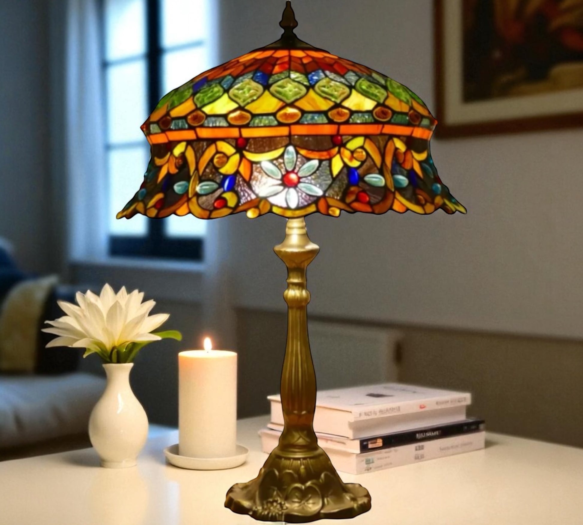 CDH 18" XLARGE Tiffany Table Lamp 46cm Shade (19002T)