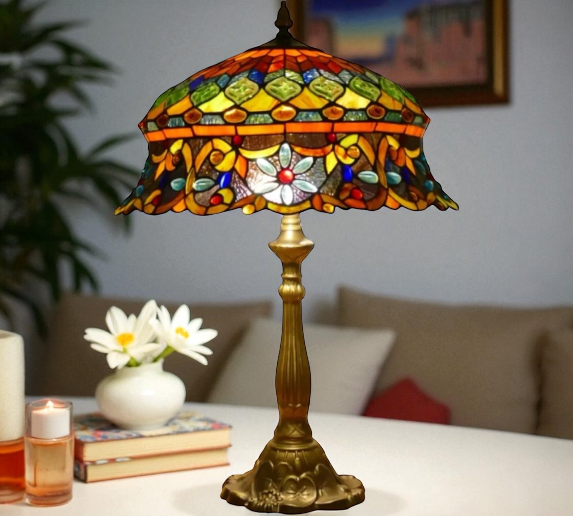 CDH 18" XLARGE Tiffany Table Lamp 46cm Shade (19002T)