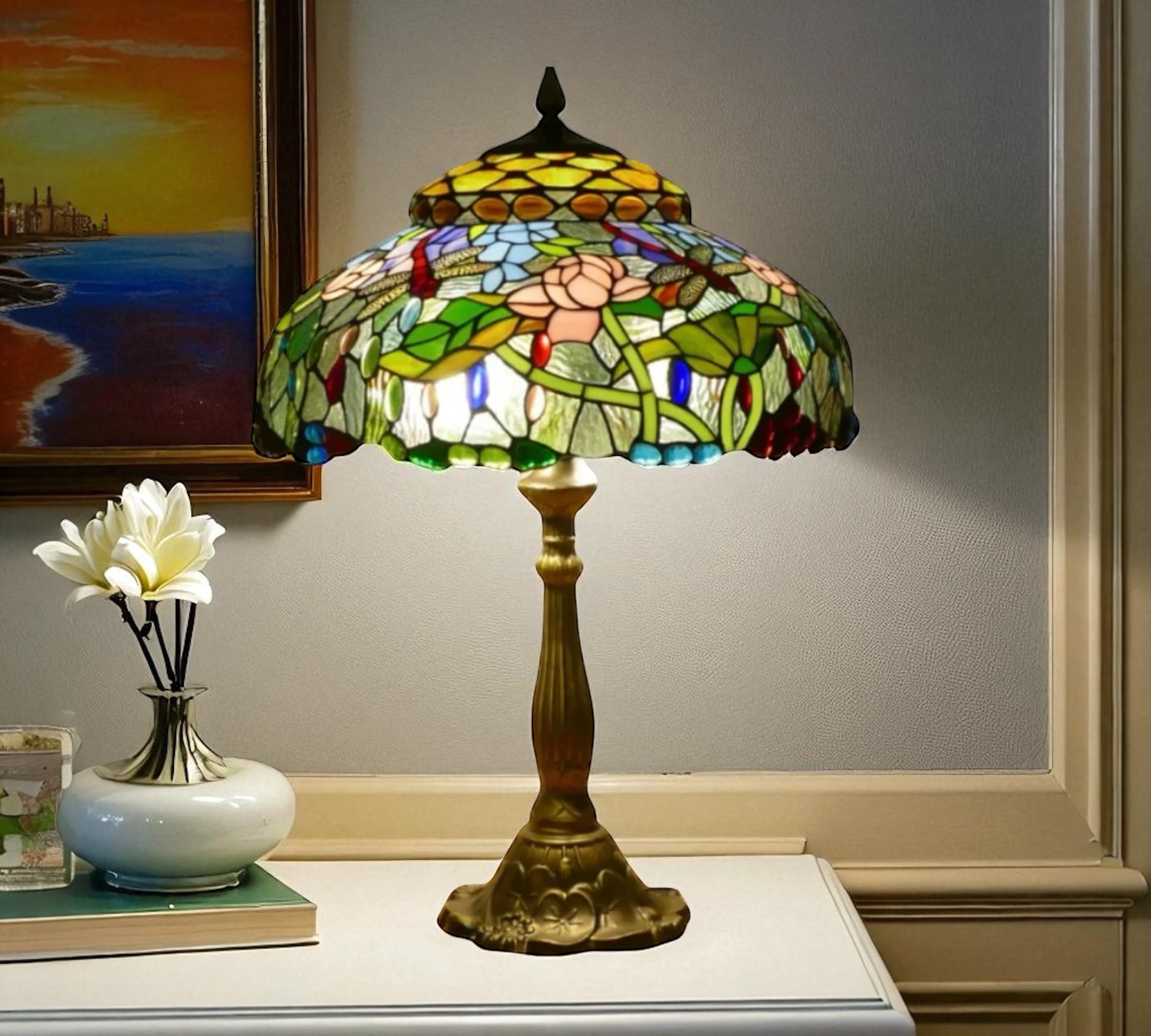 CDH 18" XLARGE Tiffany Table Lamp 46cm Shade (19003T)