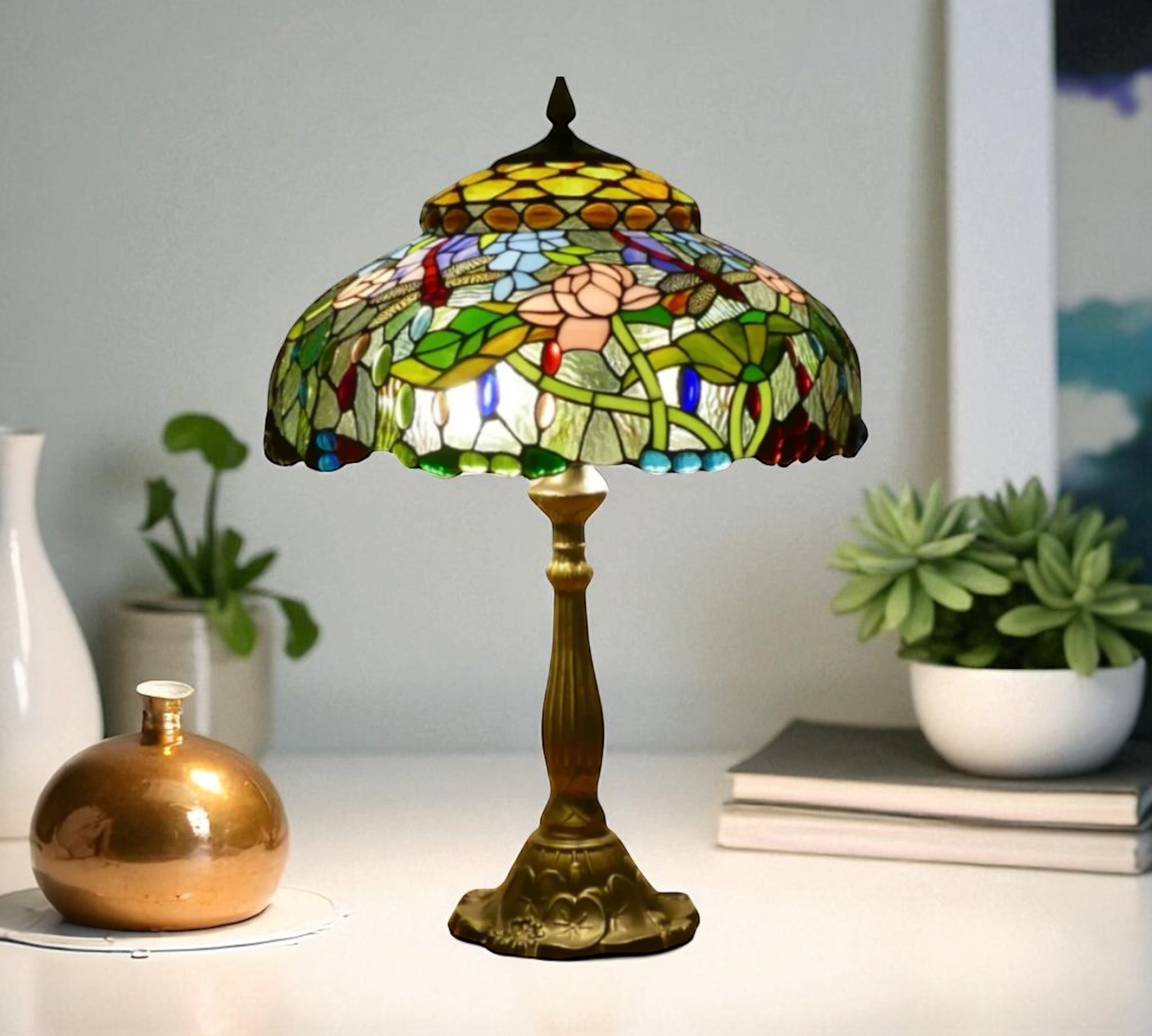 CDH 18" XLARGE Tiffany Table Lamp 46cm Shade (19003T)