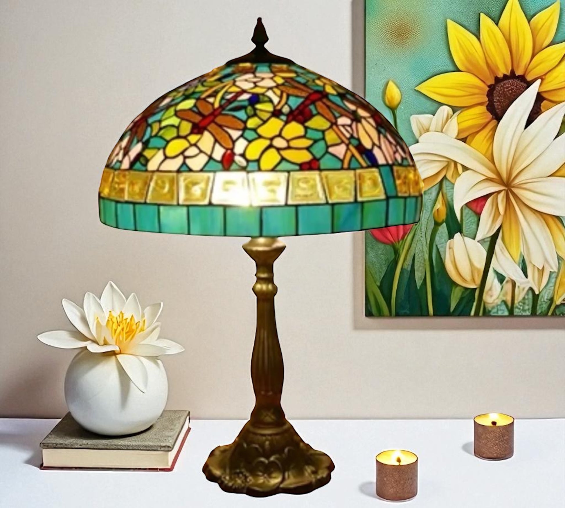 CDH 18" XLARGE Tiffany Table Lamp 46cm Shade (19004T)