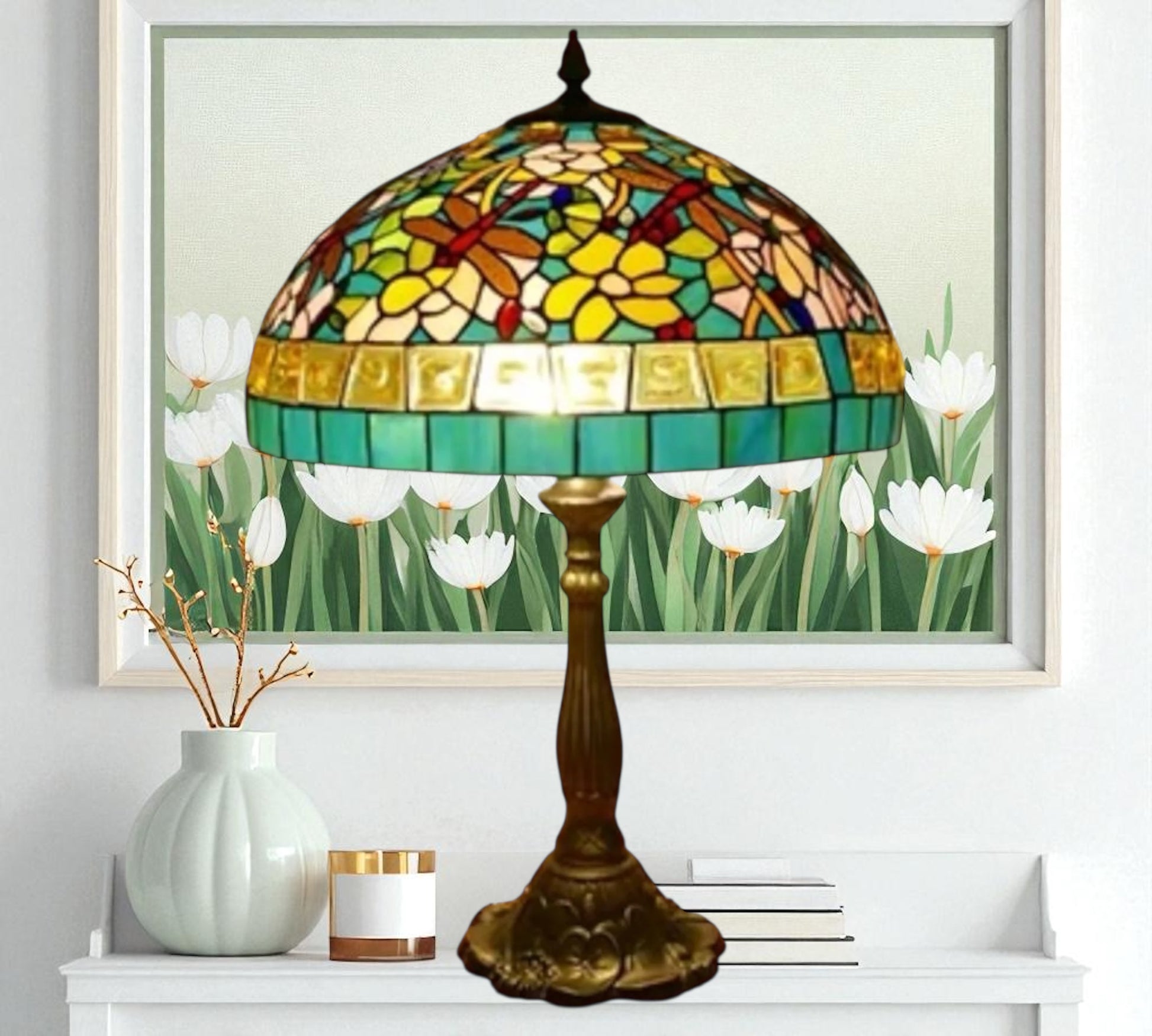 CDH 18" XLARGE Tiffany Table Lamp 46cm Shade (19004T)