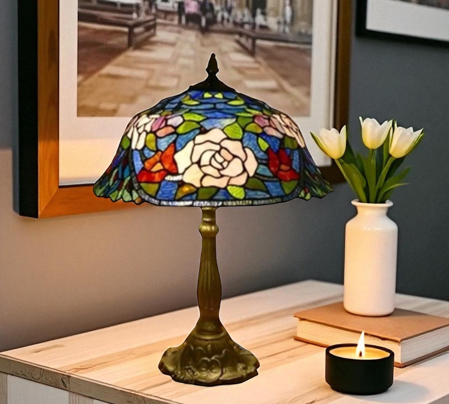 CDH 18" XLARGE Tiffany Table Lamp 46cm Shade (19005T)