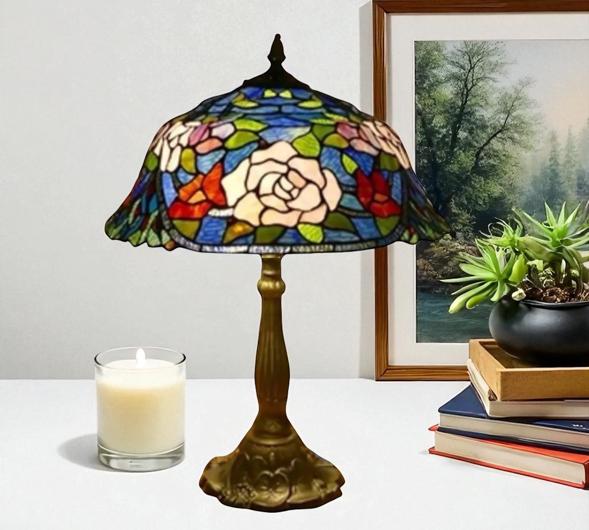 CDH 18" XLARGE Tiffany Table Lamp 46cm Shade (19005T)