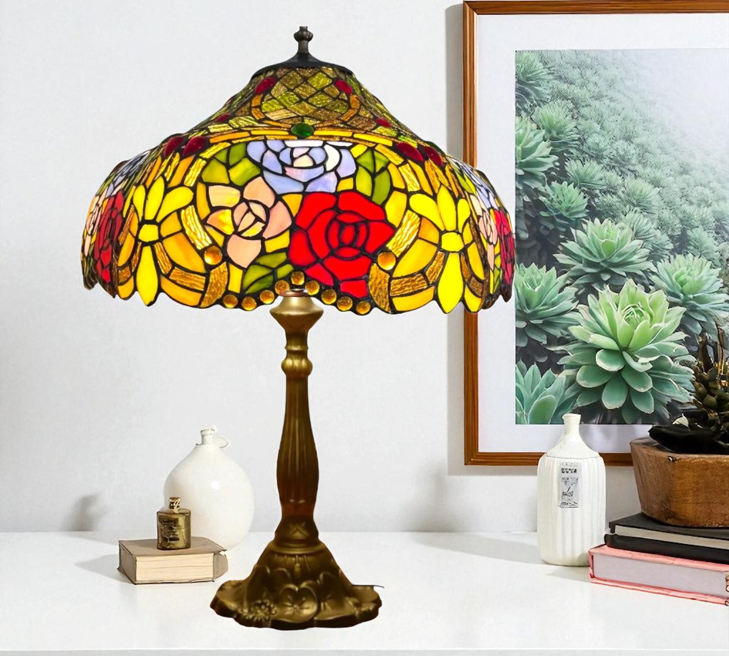 CDH 18" XLARGE Tiffany Table Lamp 46cm Shade (19006T)