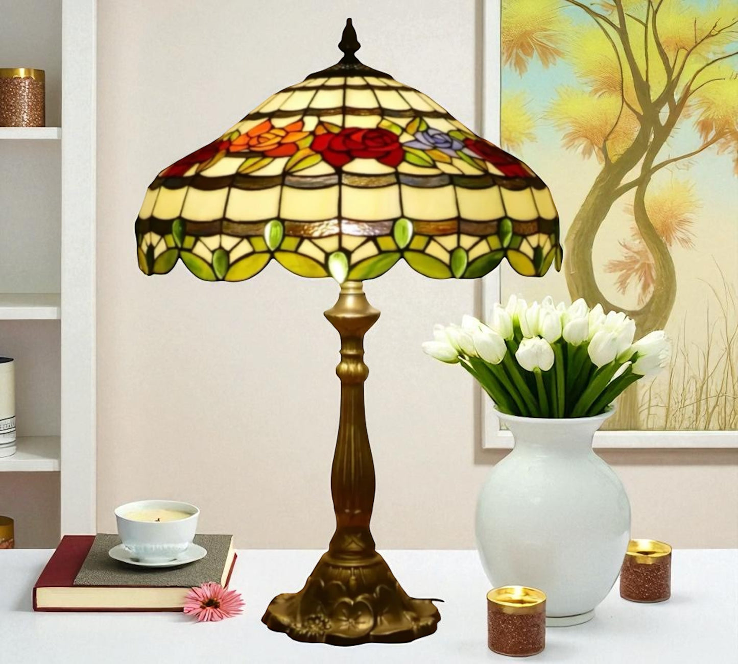 CDH 18" XLARGE Tiffany Table Lamp 46cm Shade (19012T)
