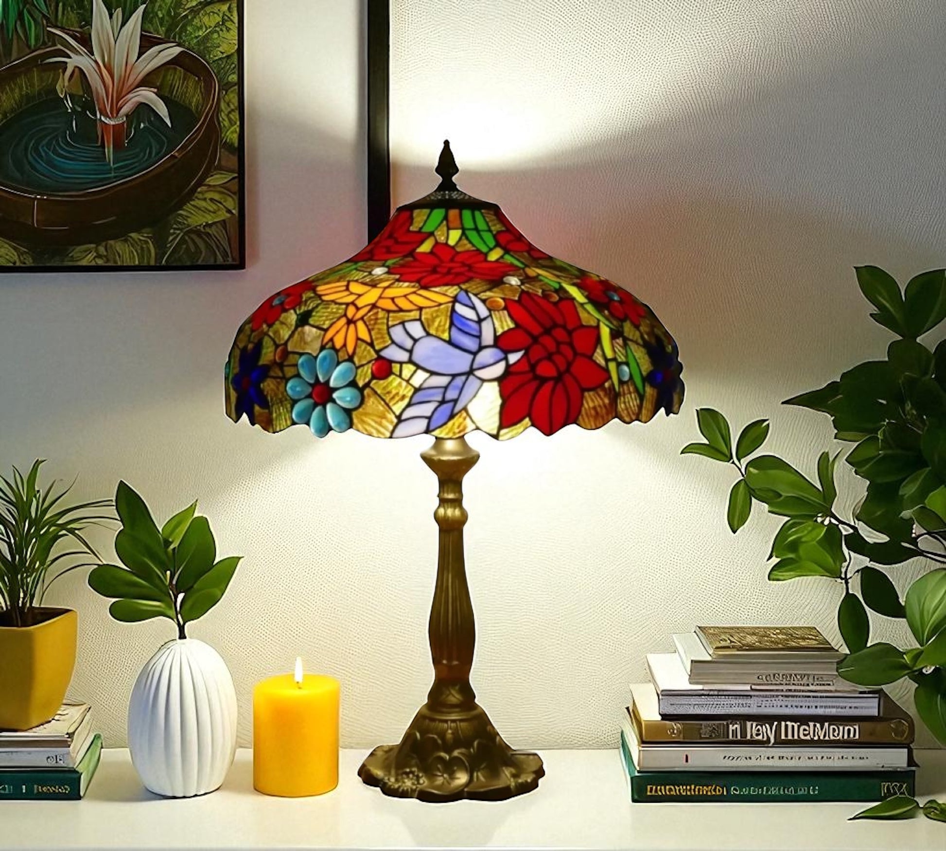 CDH 18" XLARGE Tiffany Table Lamp 46cm Shade (19013T)