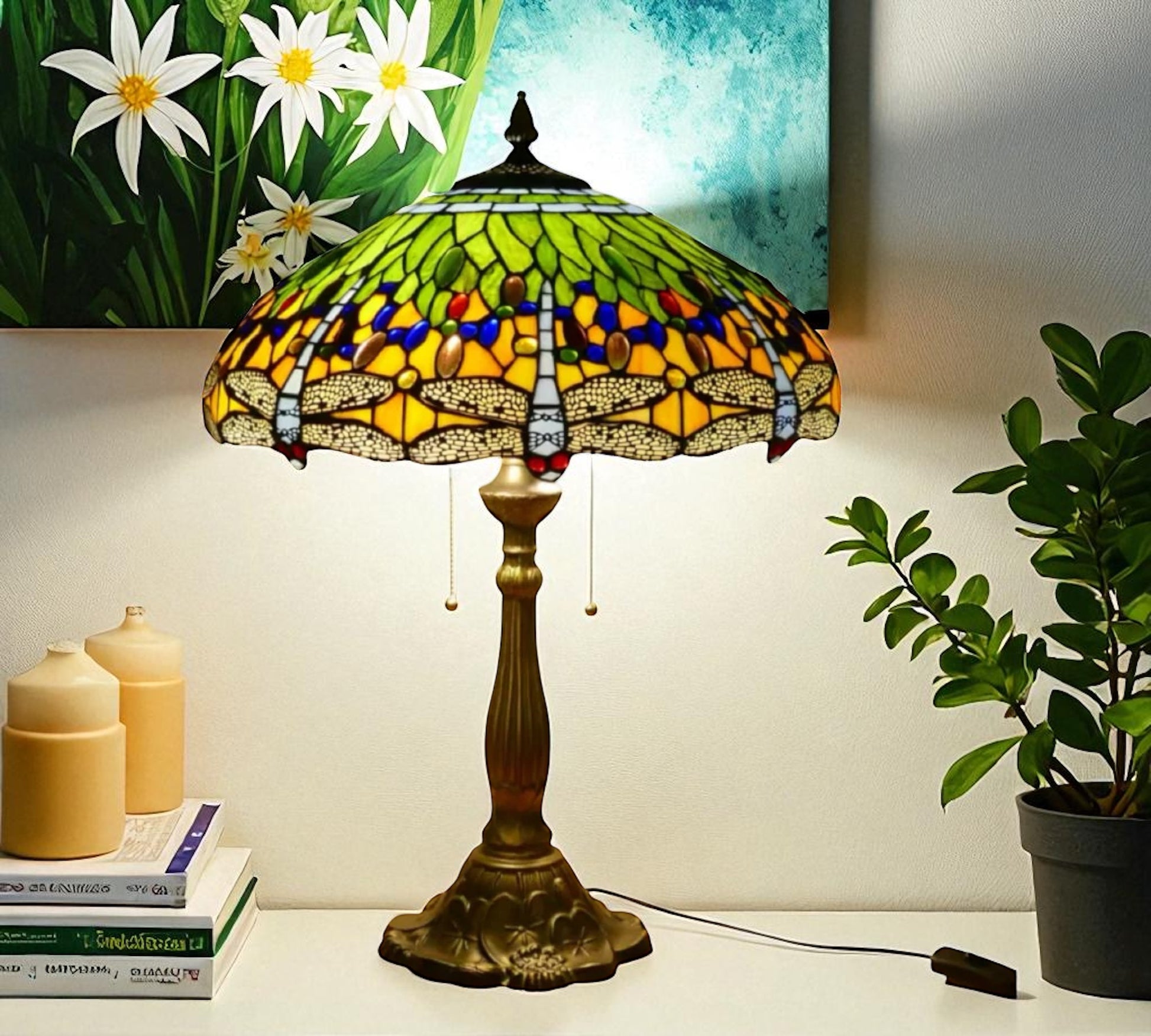 CDH 18" XLARGE Tiffany Table Lamp 46cm Shade (19015T)