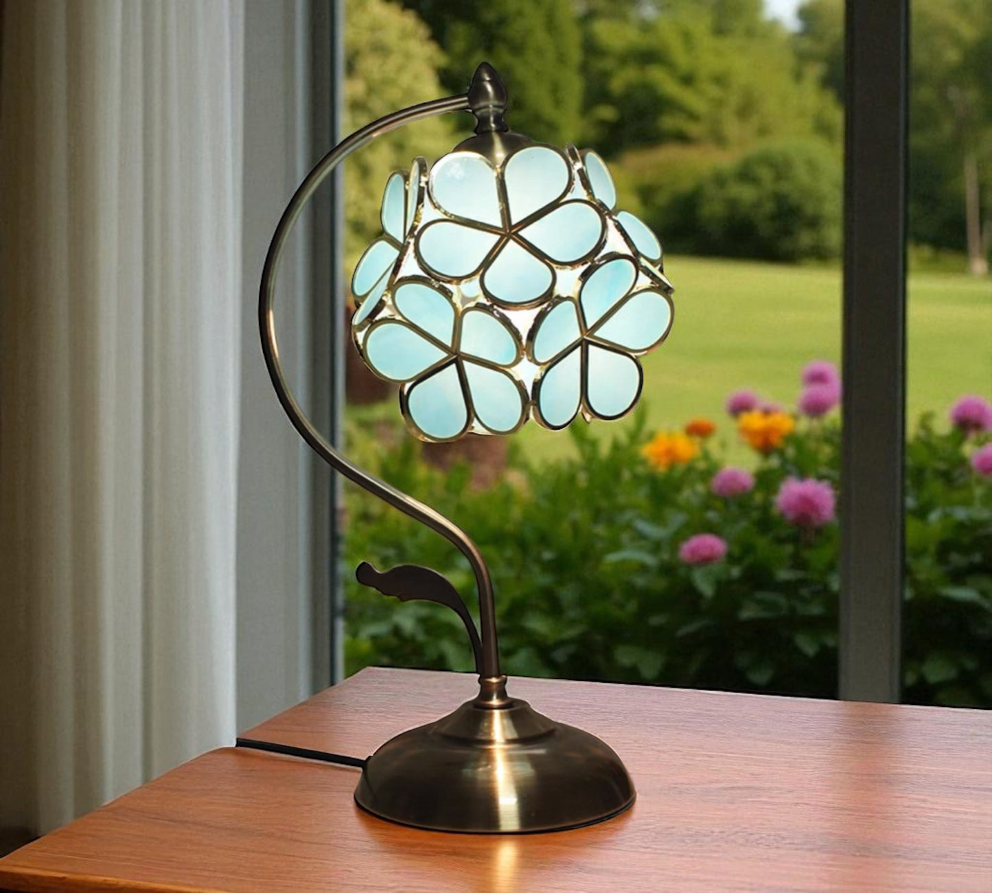 CDH Cherry Blossom Style Tiffany Table Lamp (12033B)