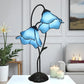 CDH LARGR Water Lily Flower Style Tiffany Table Lamp (12034B)