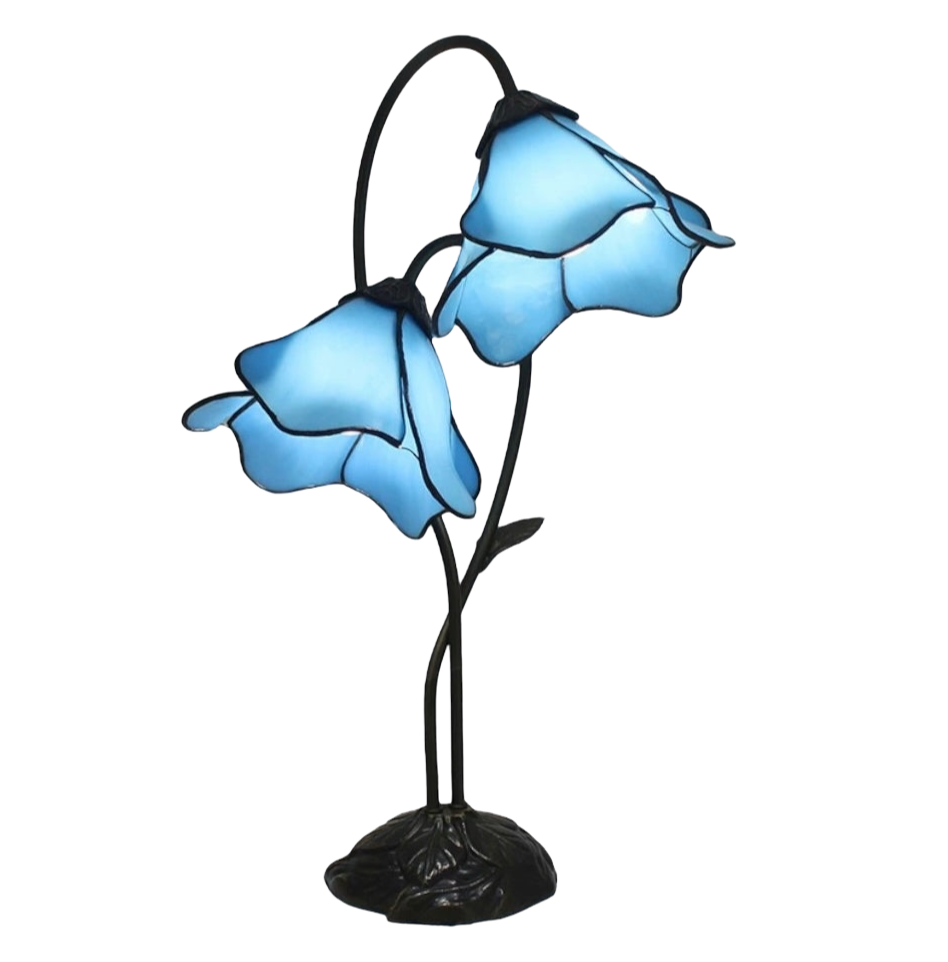 CDH LARGR Water Lily Flower Style Tiffany Table Lamp (12034B)
