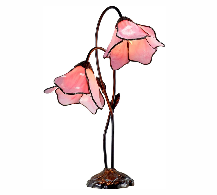 CDH LARGR Water Lily Flower Style Tiffany Table Lamp (12034R)