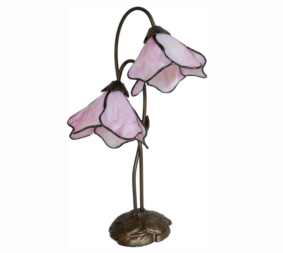 CDH LARGR Water Lily Flower Style Tiffany Table Lamp (12034R)
