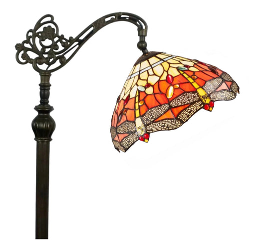 CDH Tiffany Floor Lamp (12035F) 12" 30CM Shade dragonfly