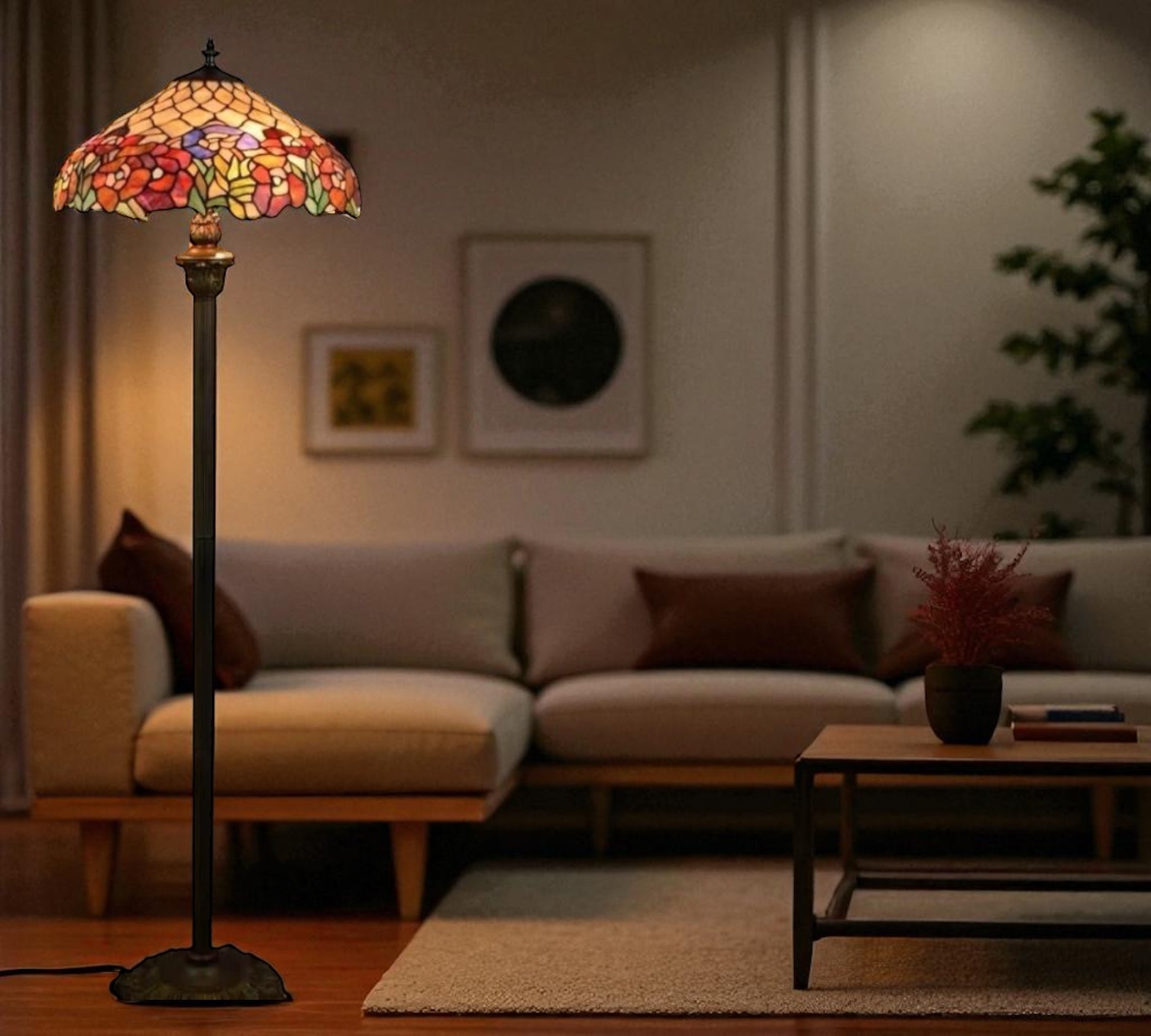 CDH Tiffany Floor Lamp (16015) 16" 40CM Shade