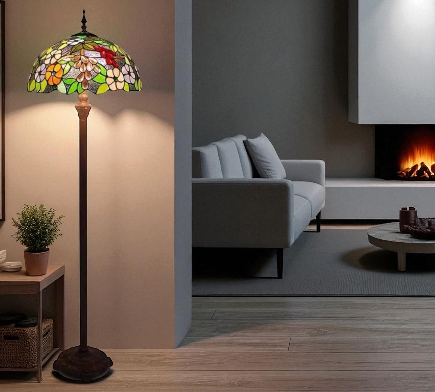 CDH Tiffany Floor Lamp (16022) 16" 40CM Shade