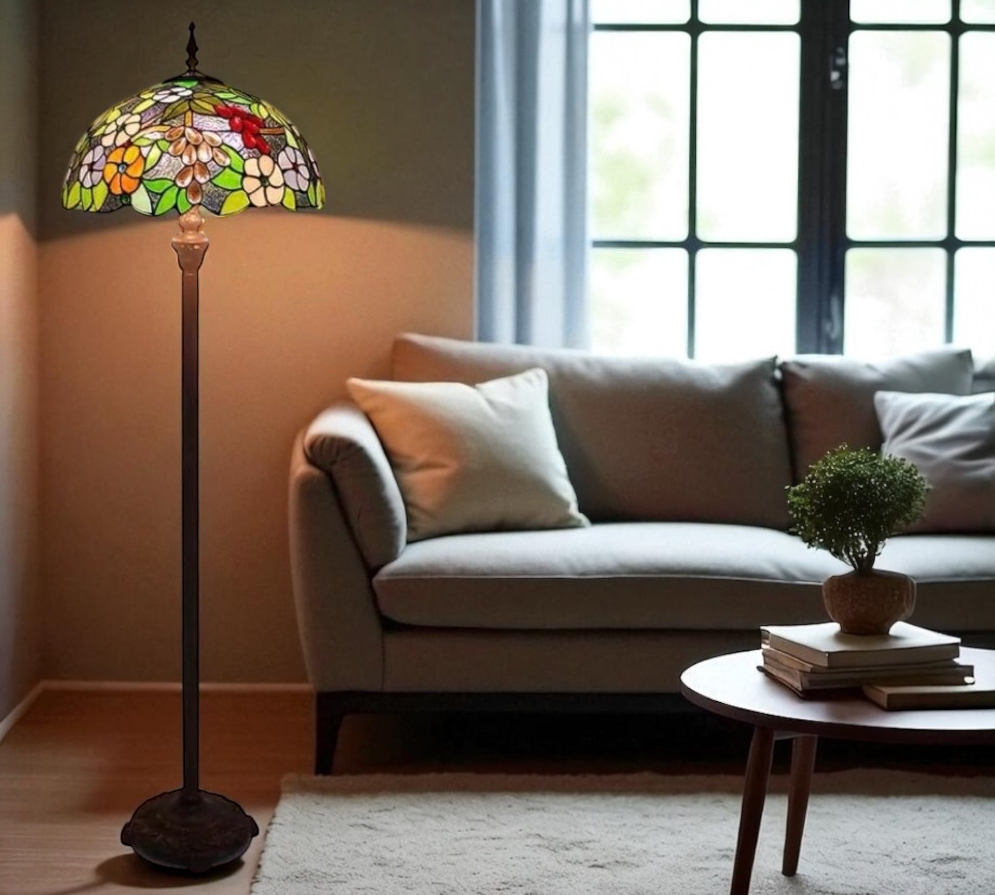 CDH Tiffany Floor Lamp (16022) 16" 40CM Shade