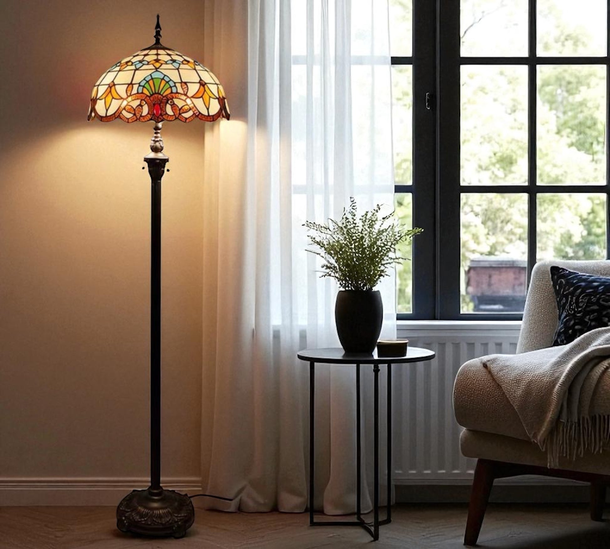 CDH Tiffany Floor Lamp (16025) 16" 40CM Shade