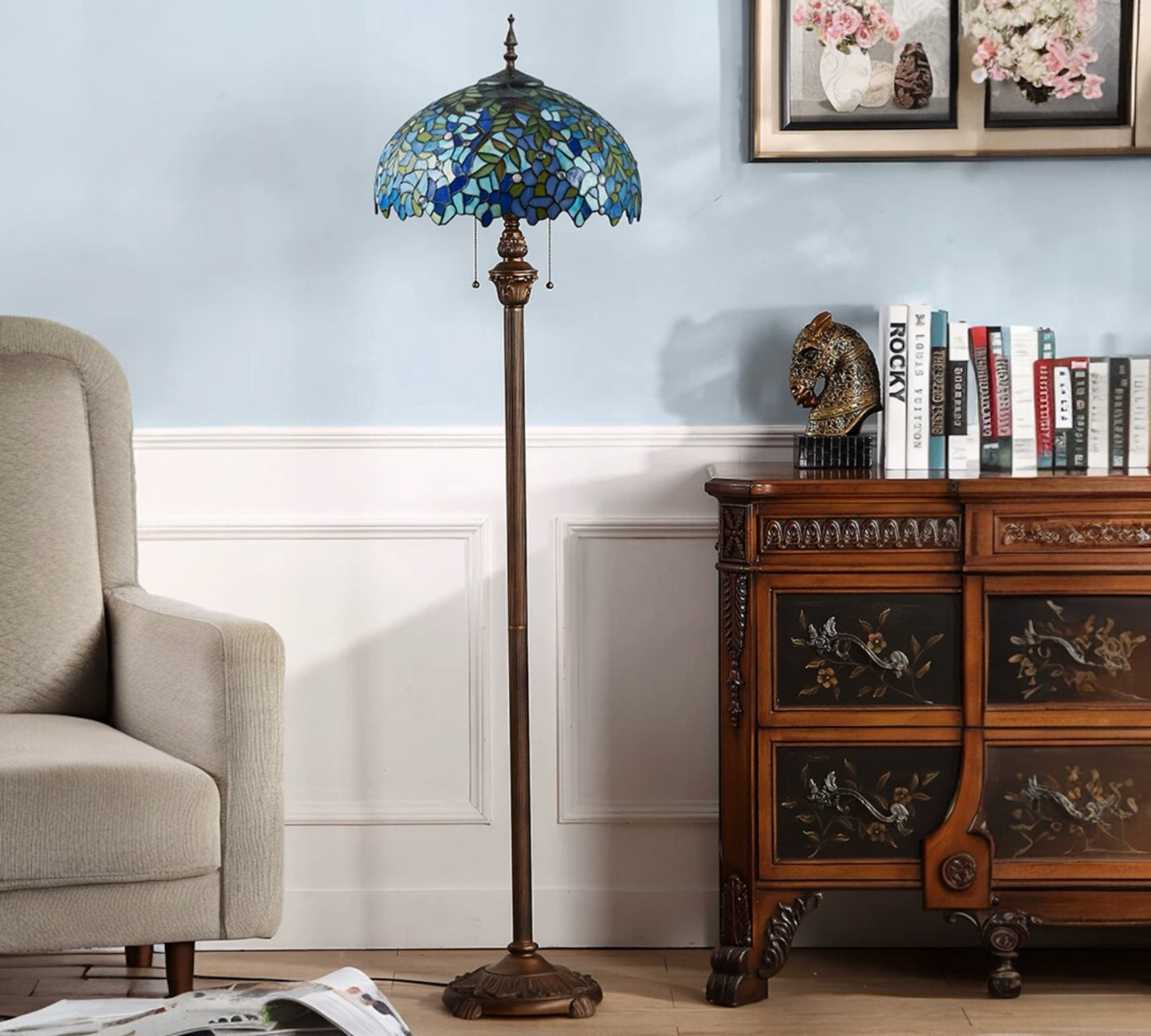 CDH Tiffany Floor Lamp (16038) 16" 40CM Shade