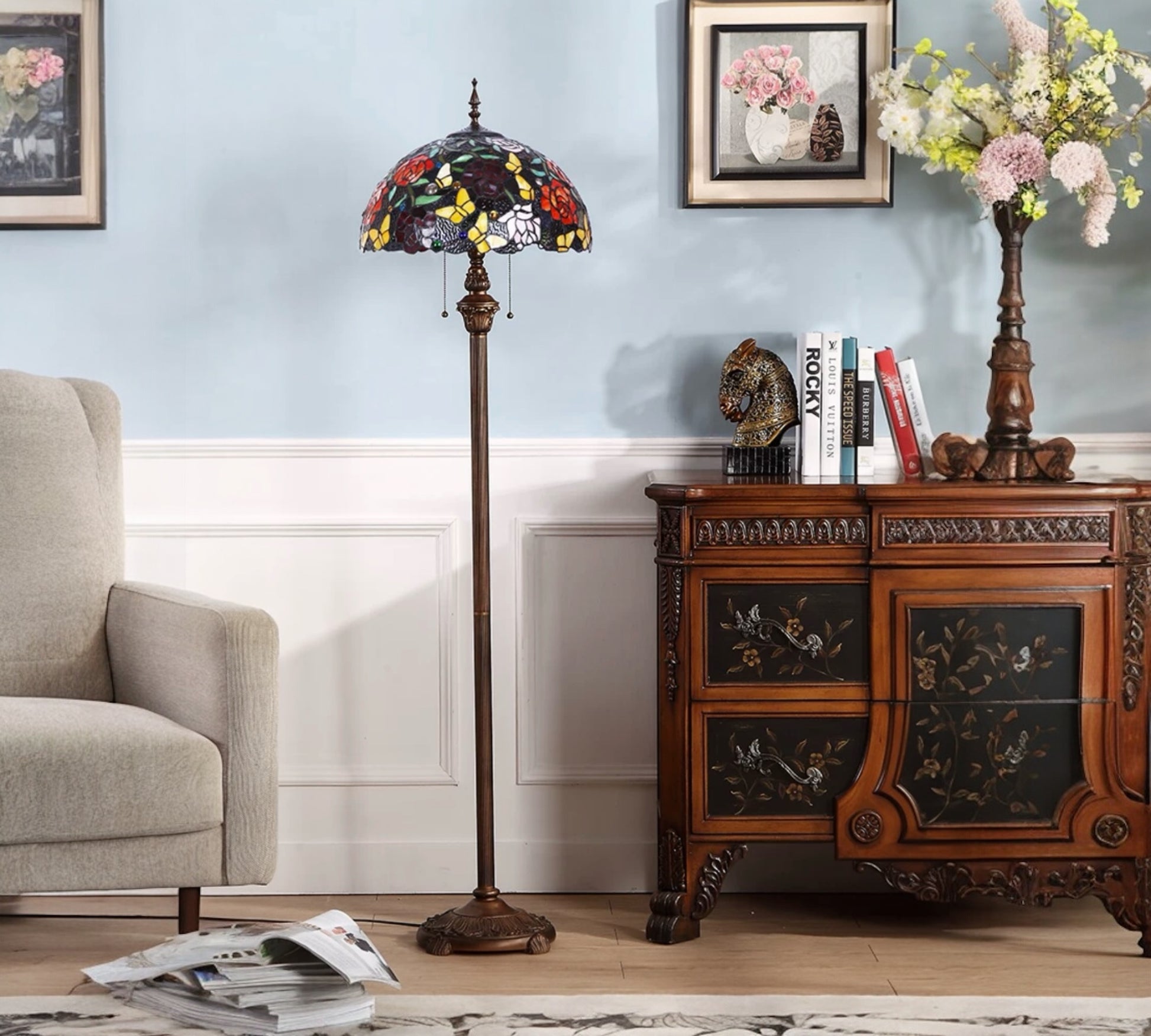 CDH Tiffany Floor Lamp (16074) 16" 40CM Shade