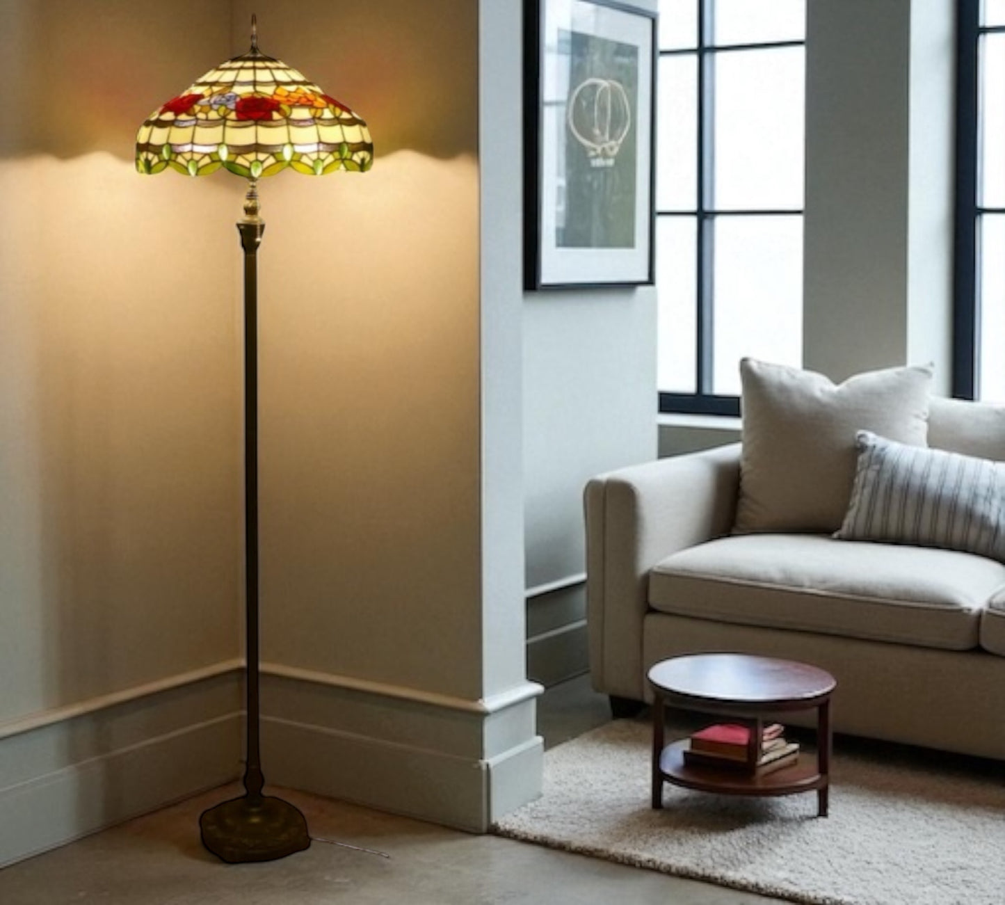 CDH Tiffany Floor Lamp XLARGE 18" 46CM shade (19012)