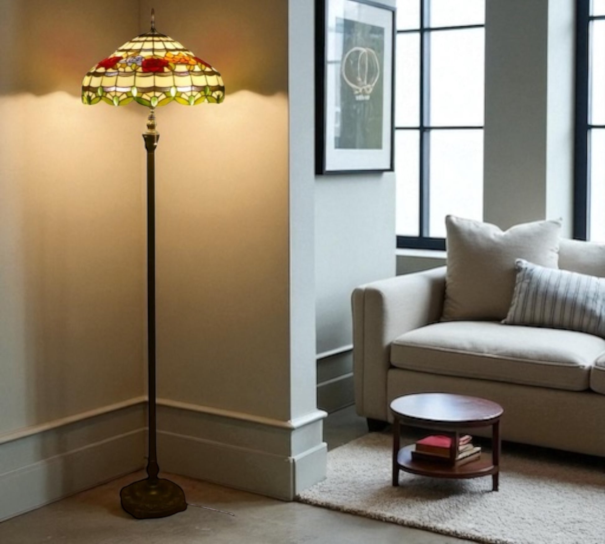CDH Tiffany Floor Lamp XLARGE 18" 46CM shade (19012)