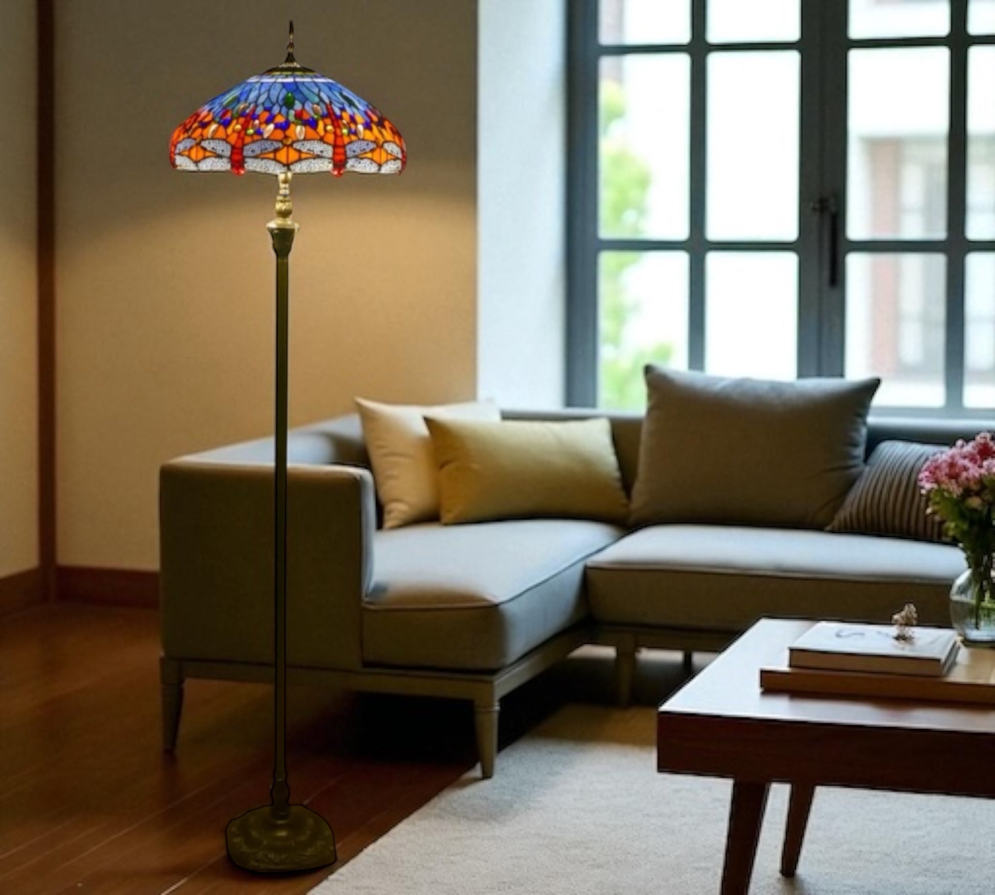 CDH Tiffany Floor Lamp XLARGE 18" 46CM shade (19014)