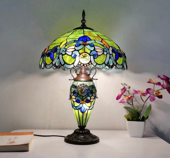 CDH 18" XLARGE Tiffany Mother-Daughter Vase Lamp 40cm Shade (15066)