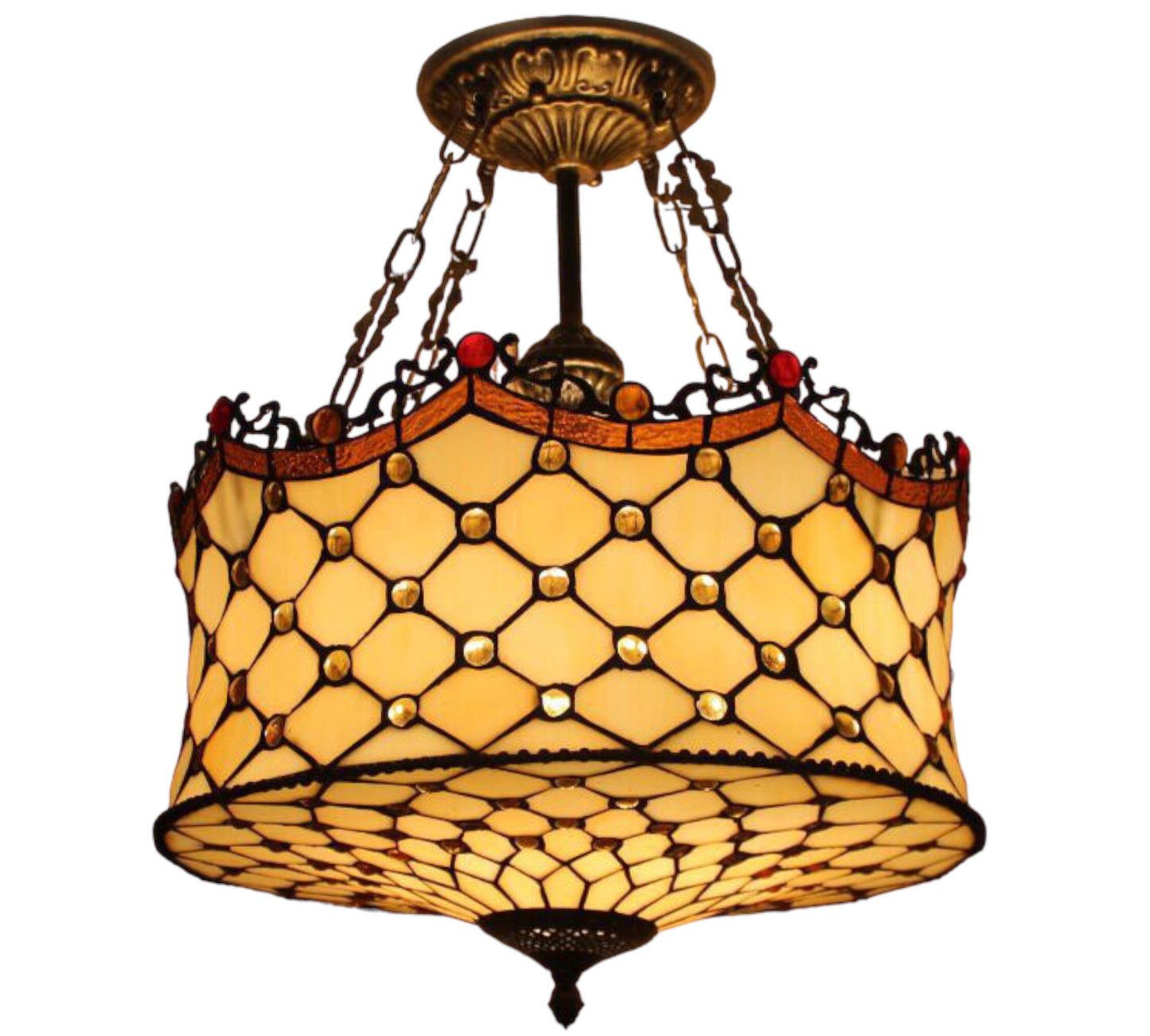 CDH 18" XLARGE Tiffany Pendant Lamp 46cm shade (19009CR)