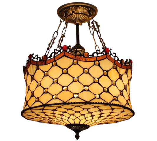 CDH 18" XLARGE Tiffany Pendant Lamp 46cm shade (19009CR)