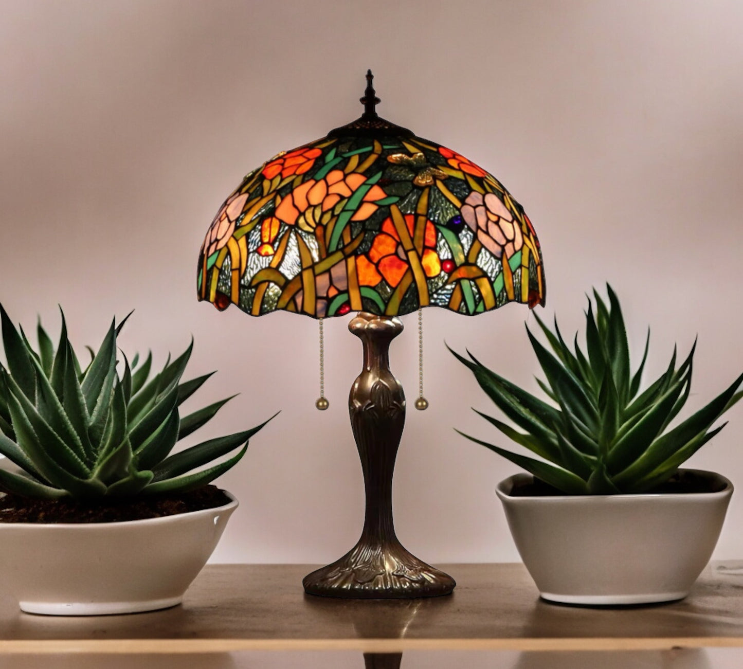 CDH 16" Tiffany Table Lamp 40cm Shade (15023)