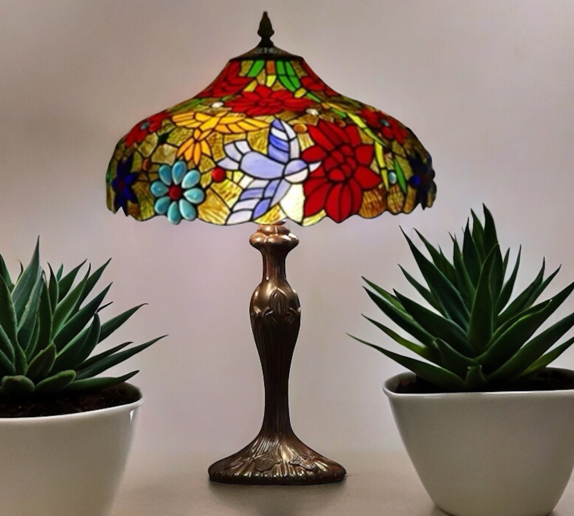 CDH 16" Tiffany Table Lamp 40cm Shade (15061)
