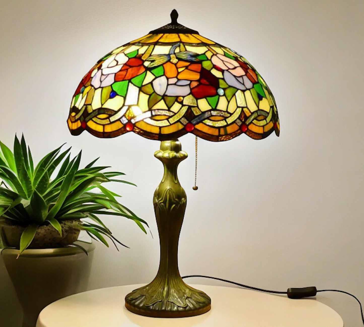 CDH 16" Tiffany Table Lamp 40cm Shade (15002)