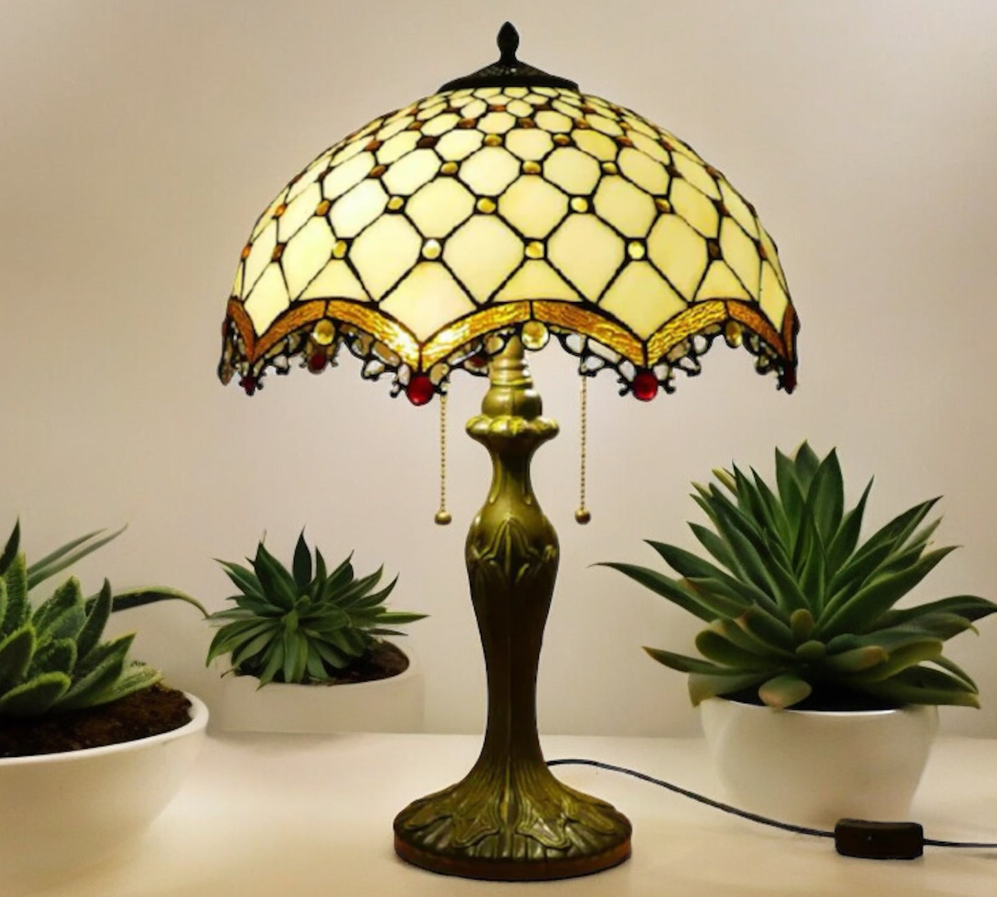 CDH 16" Tiffany Table Lamp 40cm Shade (15015)