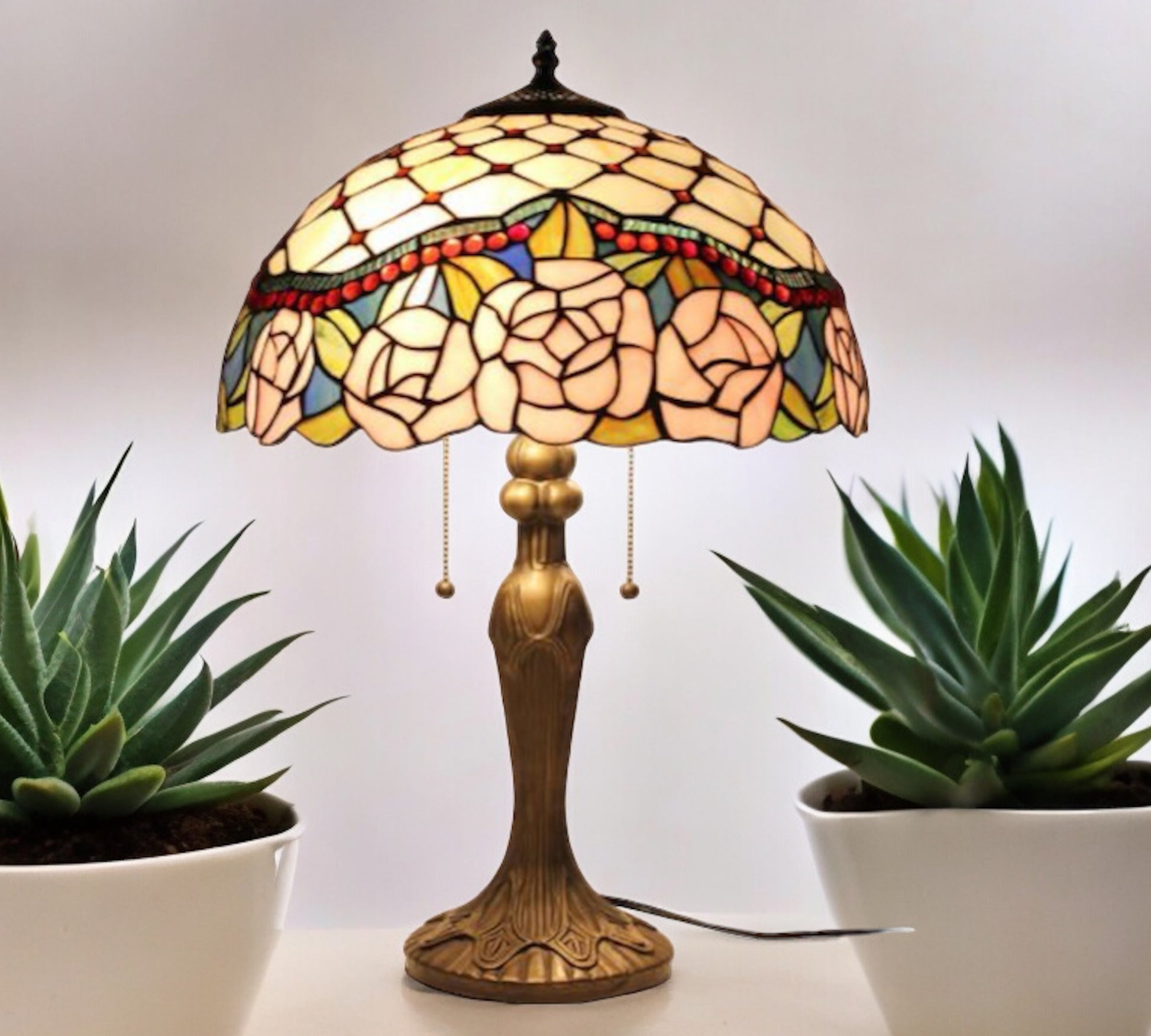 CDH 16" Tiffany Table Lamp 40cm Shade (15041)