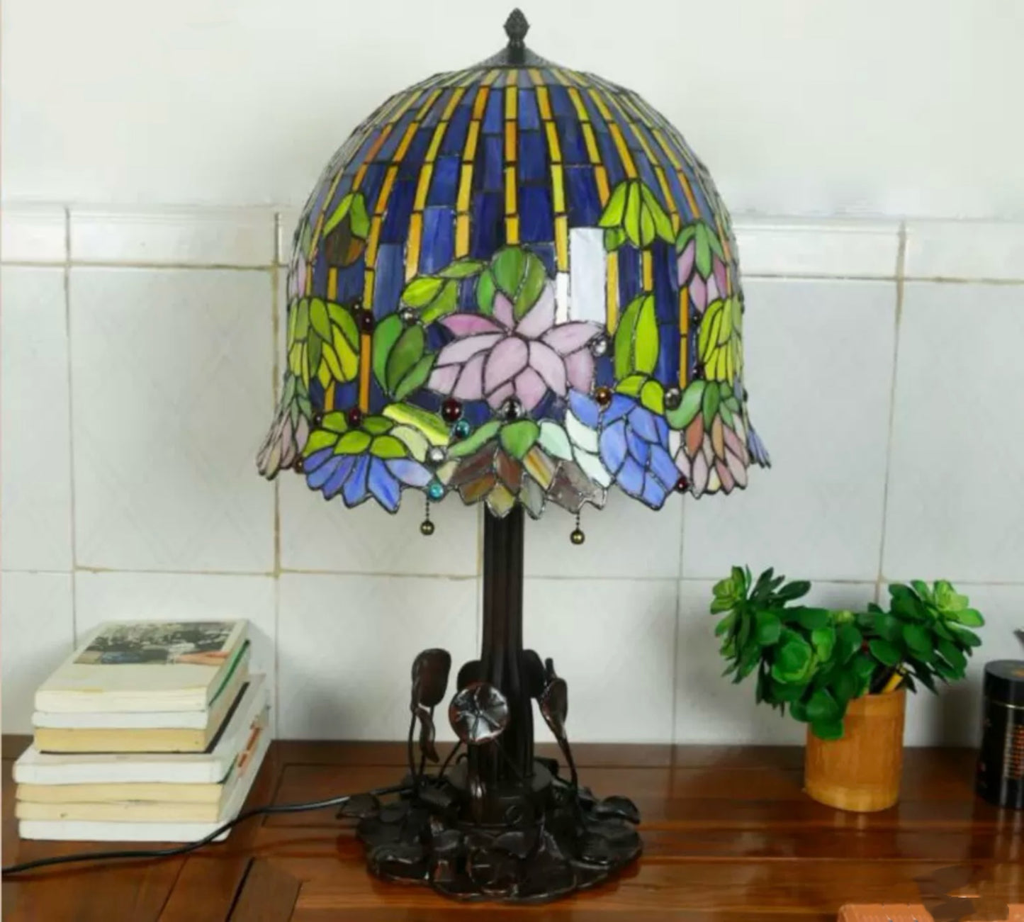CDH 16" Tiffany Lotus Flower Table Lamp 40cm Shade (15074)