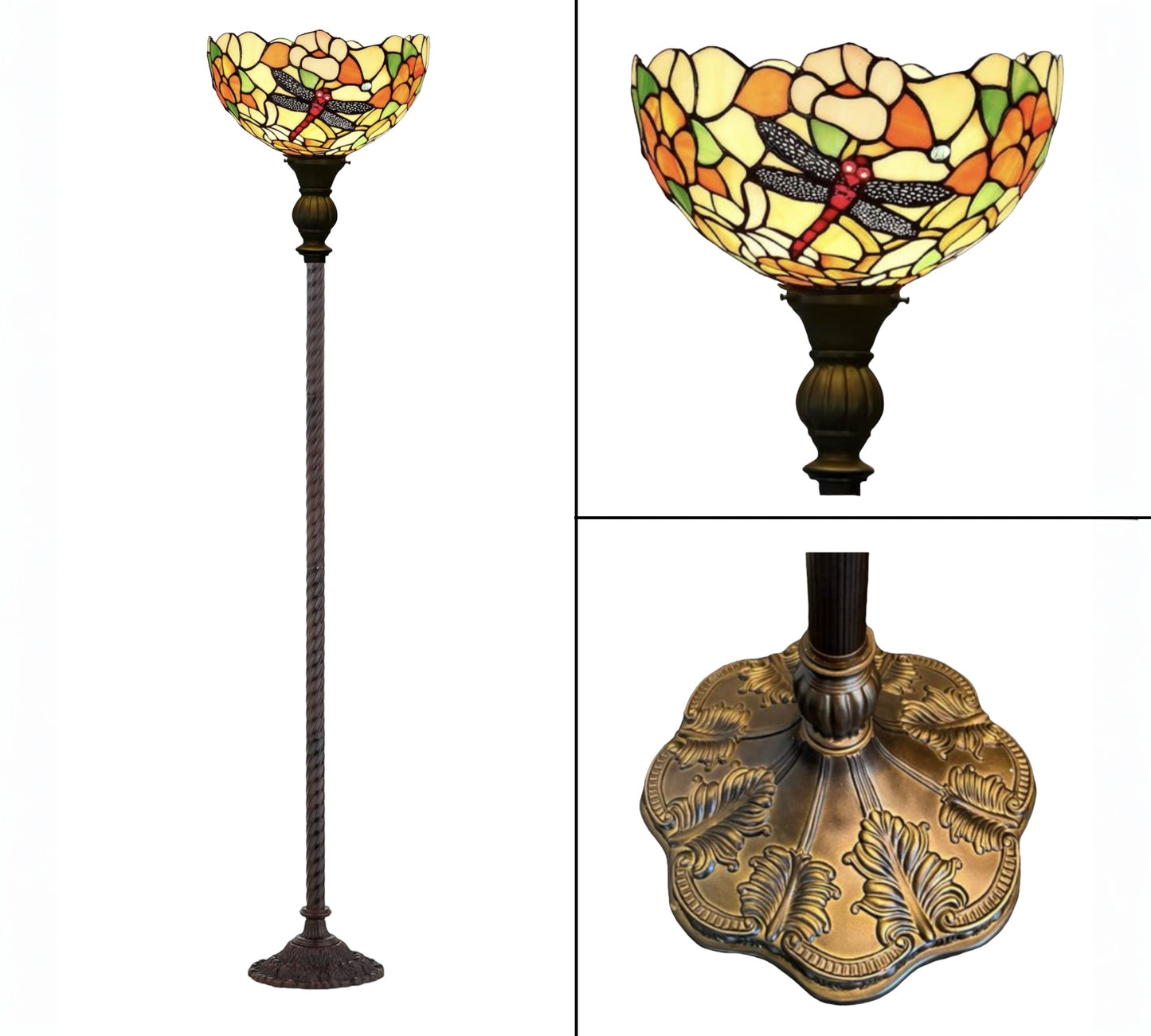CDH Tiffany Torchiere Floor Lamp (12043H) 12" 30CM Shade