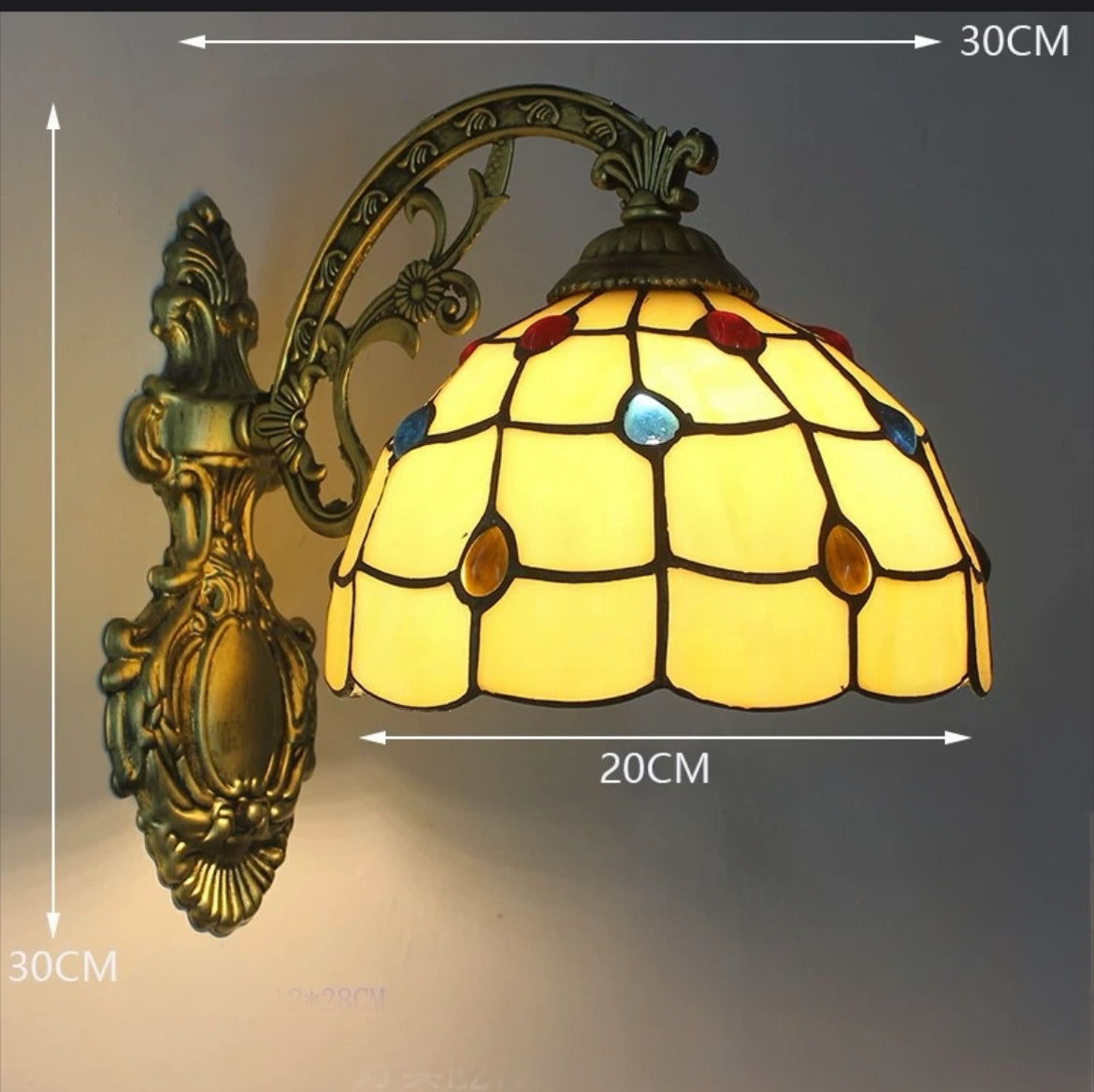 CDH Tiffany Wall Lights with 20cm Shade (12103W)