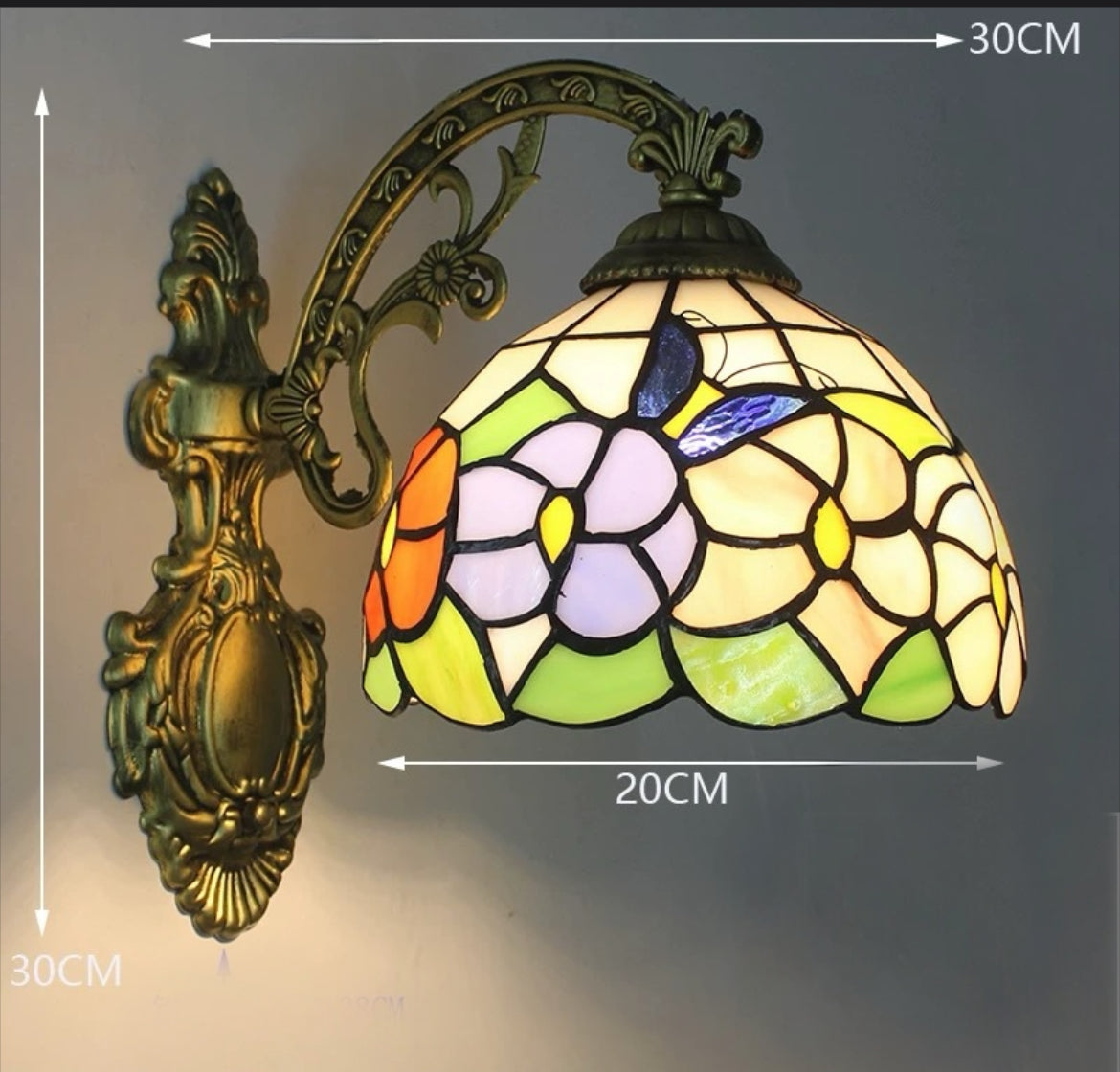 CDH Tiffany Wall Lights with 20cm Shade (12704W)