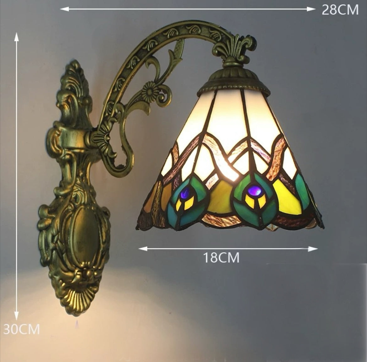 CDH Tiffany Wall Lights with 19cm Shade (15049Q)