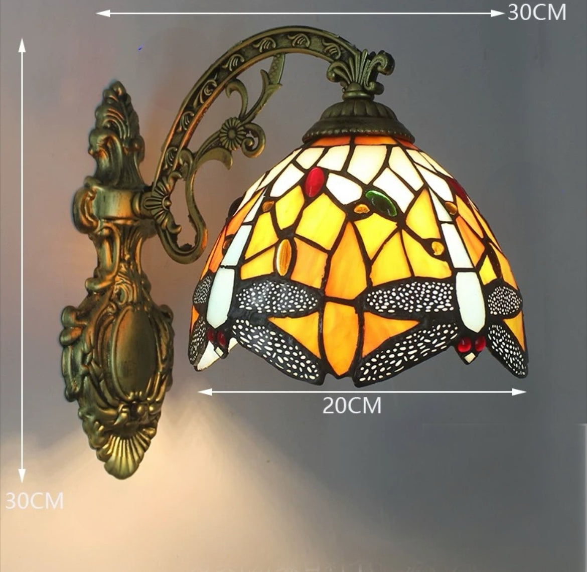 CDH Tiffany Wall Lights with 20cm Shade (12035Q)