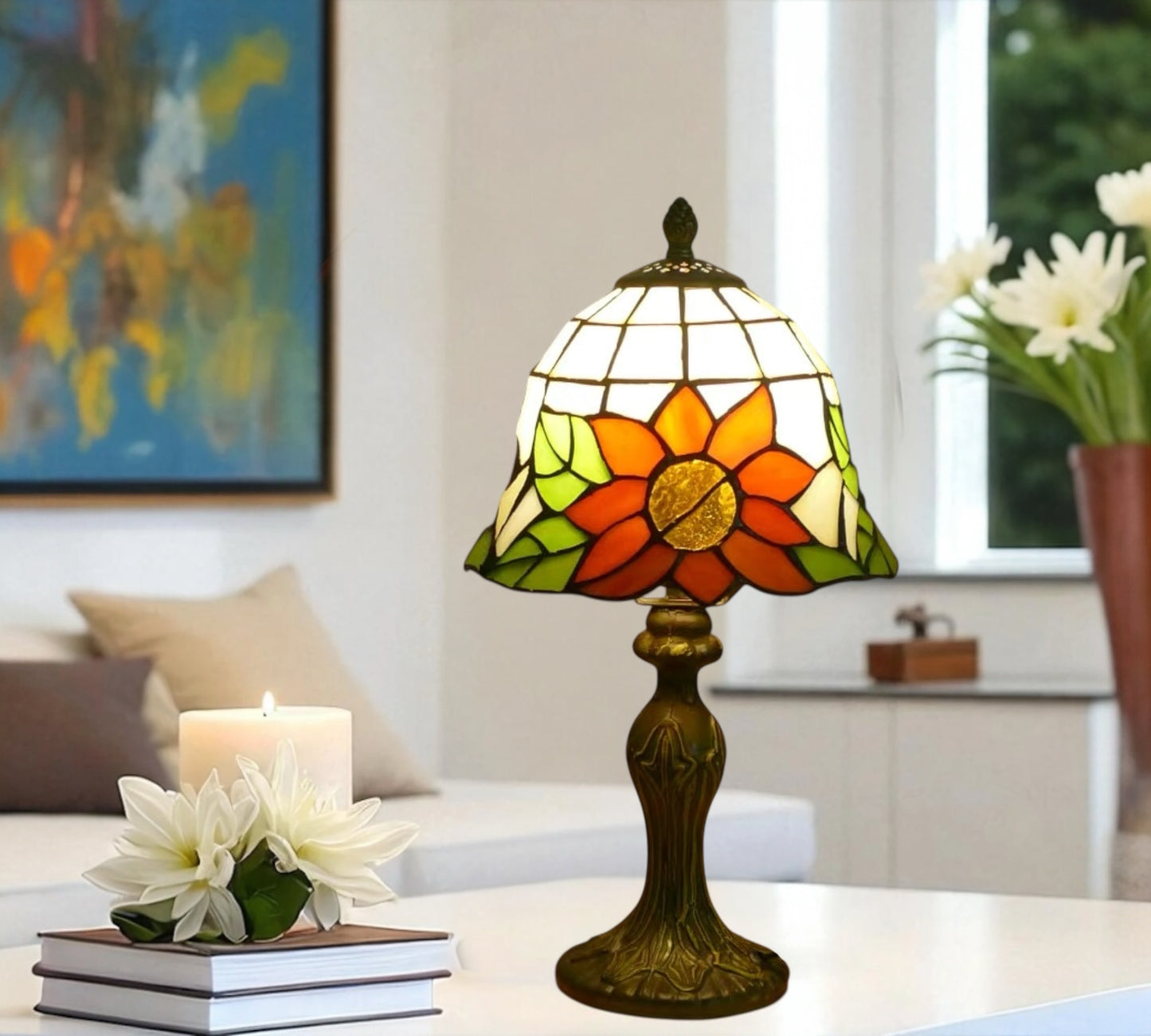 CDH 10" Tiffany Table Lamp with 20cm Shade (12068SN)
