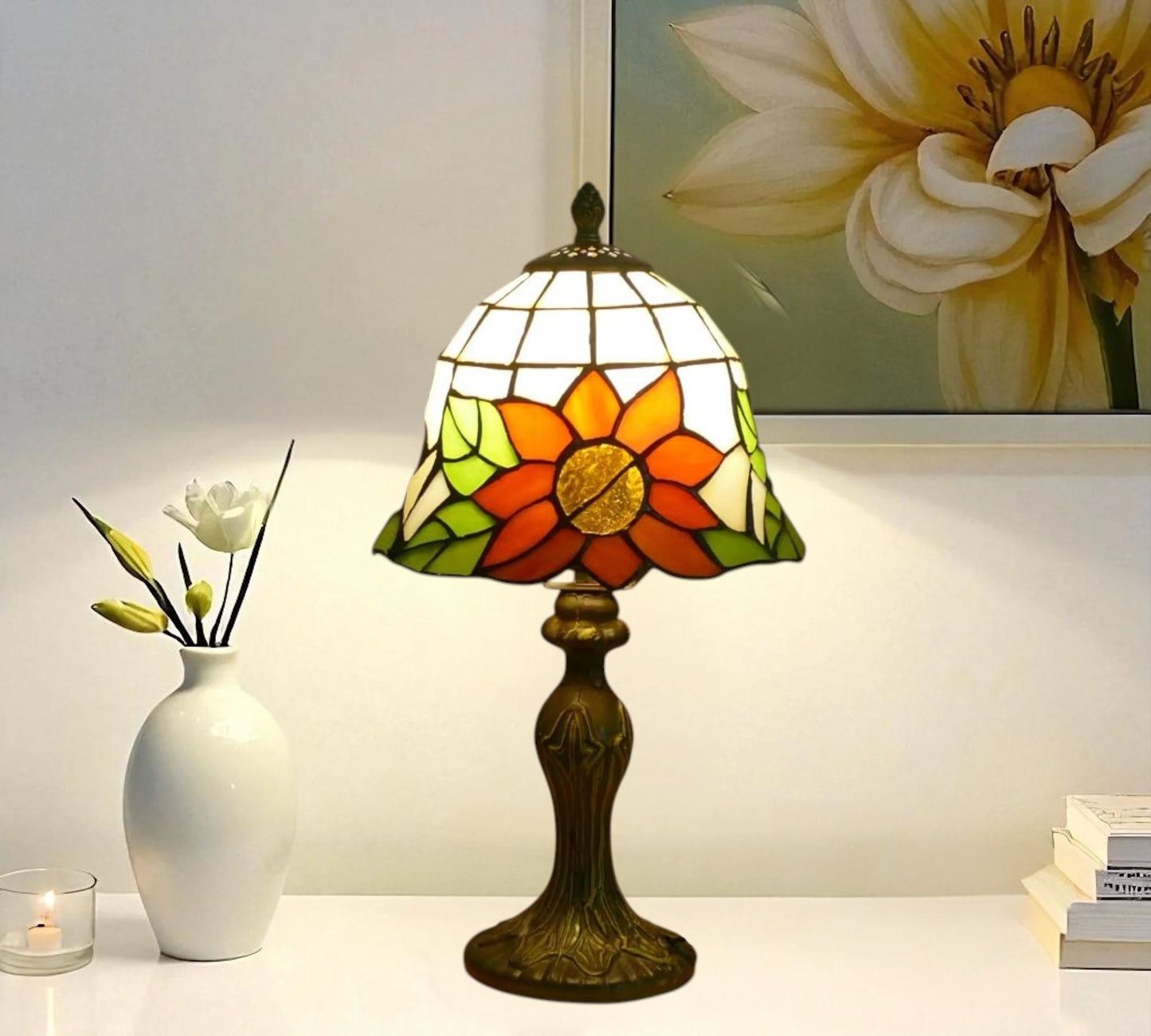 CDH 10" Tiffany Table Lamp with 20cm Shade (12068SN)