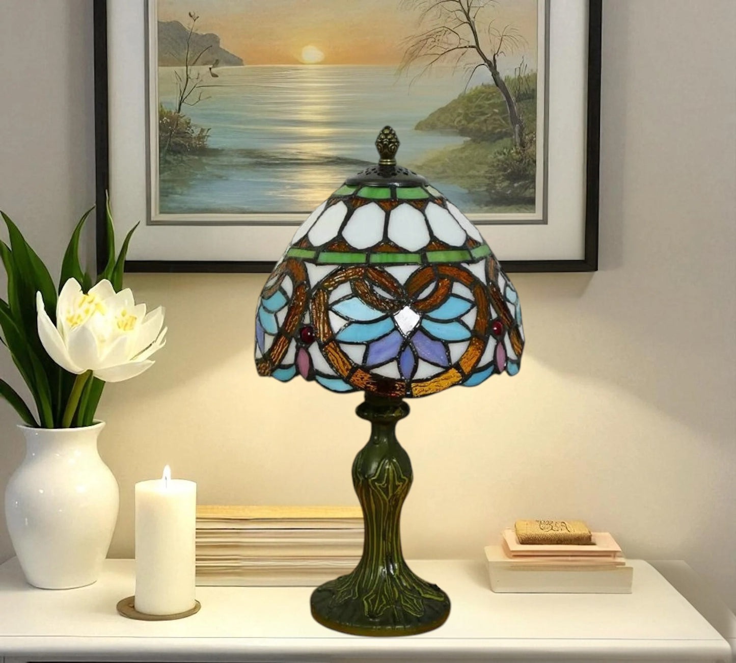CDH 10" Tiffany Table Lamp with 20cm Shade (12045S)