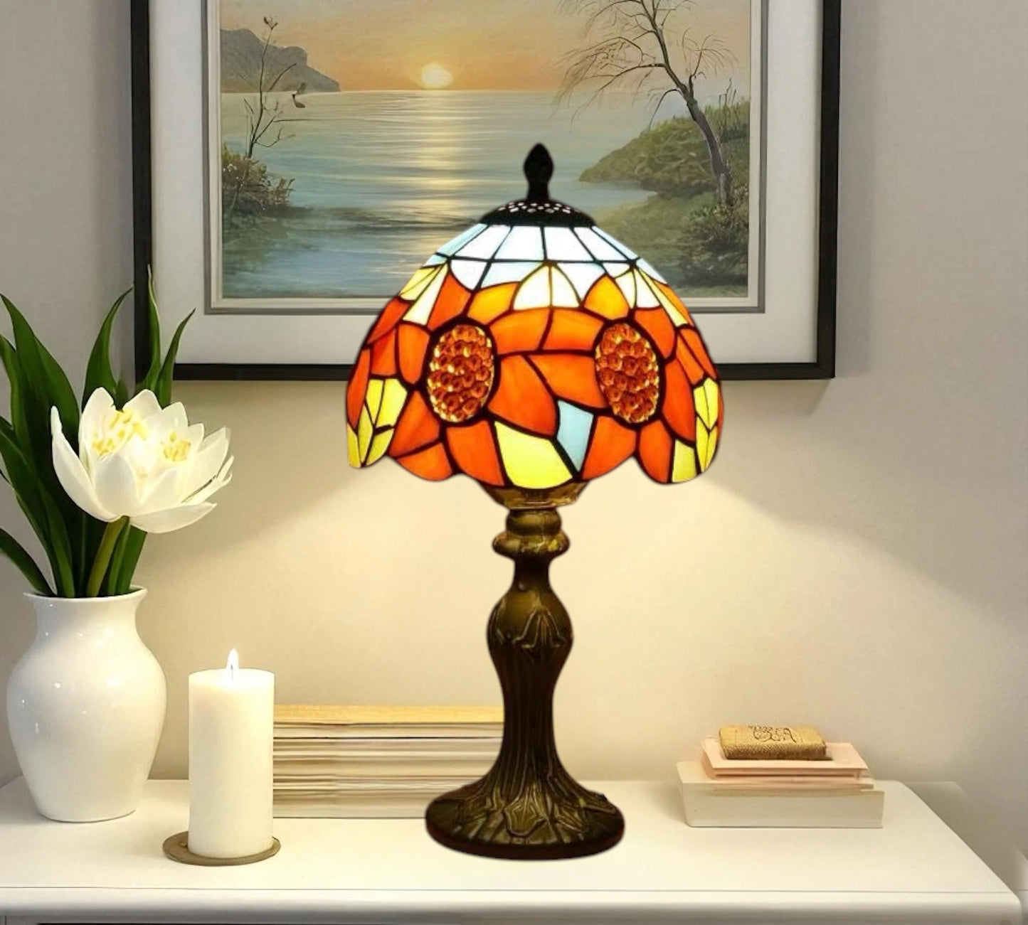 CDH 10" Tiffany Table Lamp with 20cm Shade (12702S)